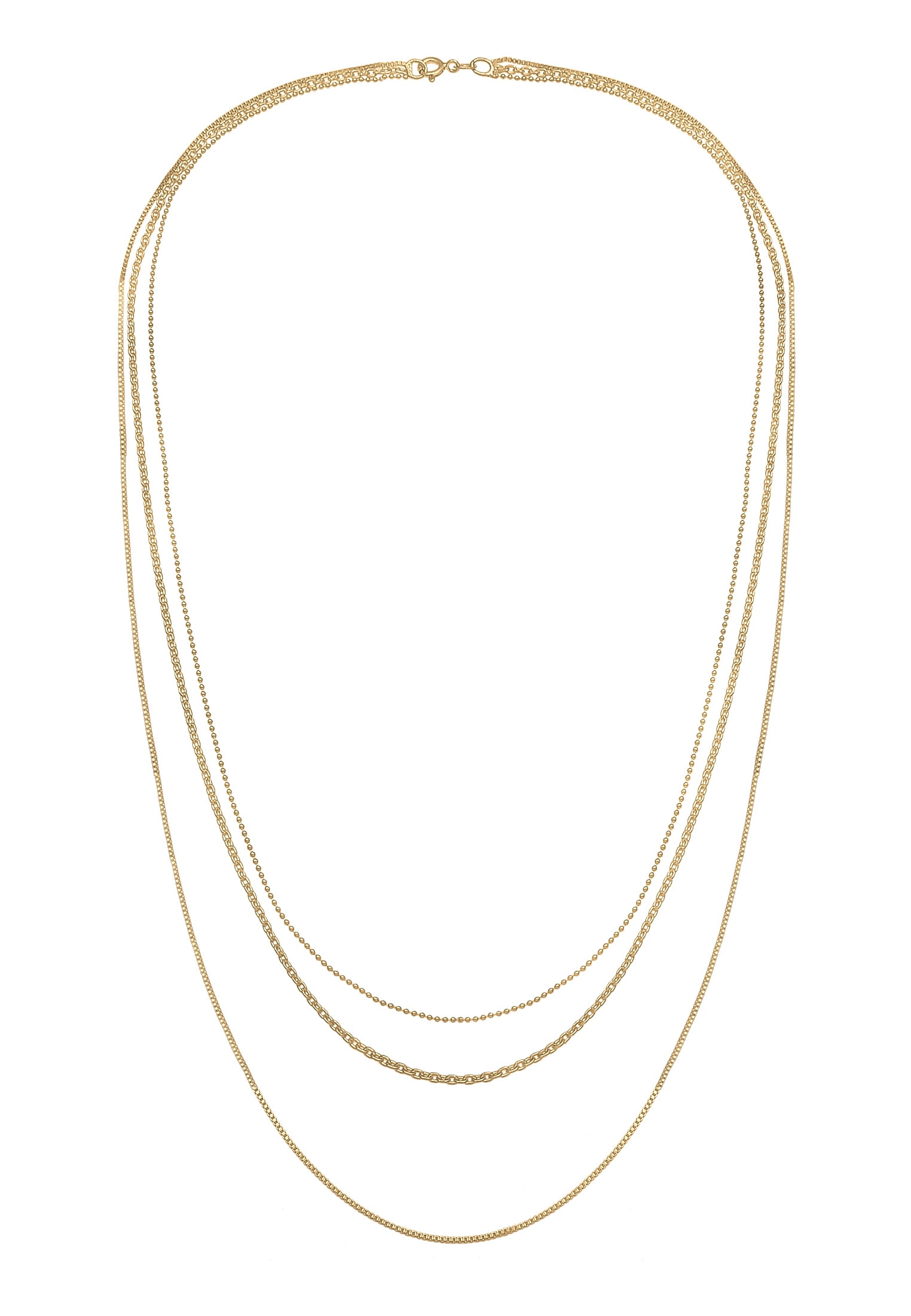 Elli Silberkette »Halskette Basic Layer Lagen Look Trend Blogger 925 Silber«