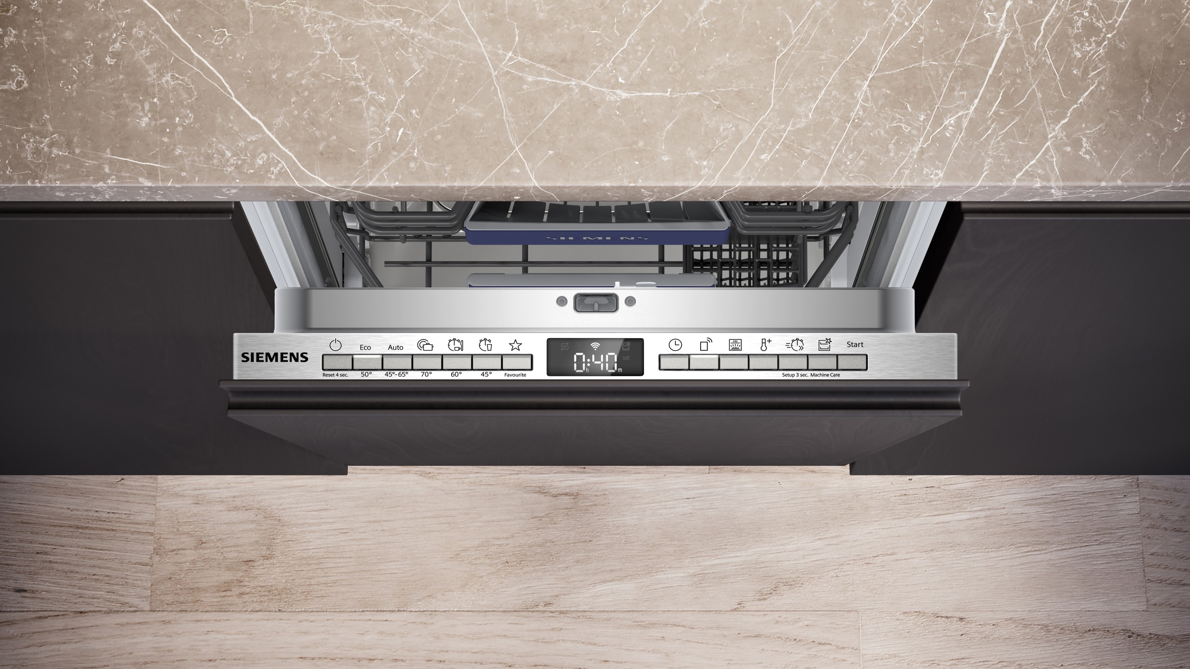 SIEMENS vollintegrierbarer Geschirrspüler iQ300 »SR93EX25LE« 10 tlg. Maßgedecke