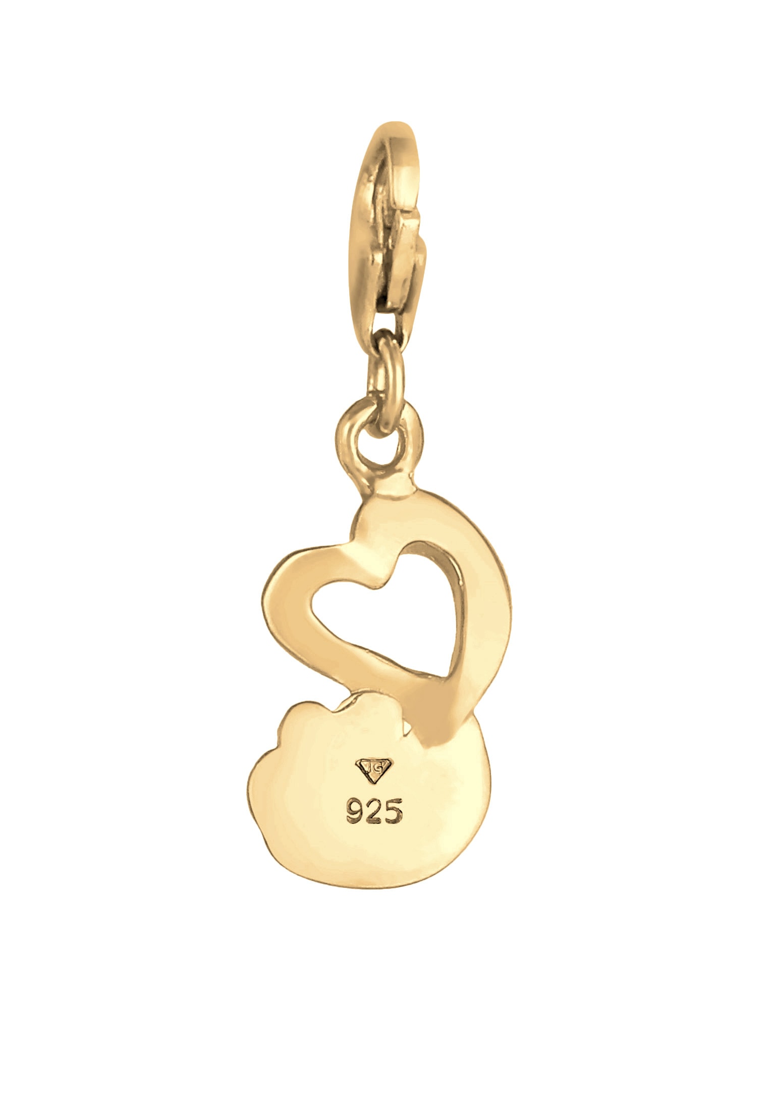 Nenalina Charm-Einhänger »Charm Anhänger Herz Pfote Tierliebe Emaille 925 Silber«