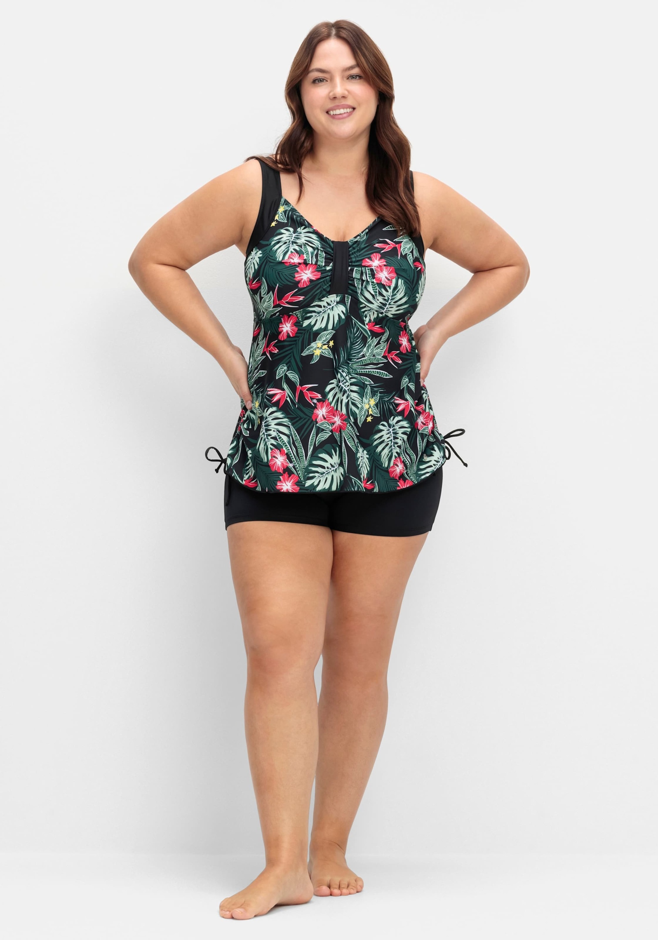 Sheego Tankini »Tankini-Top Tankini-Oberteil mit Tropical-Print«