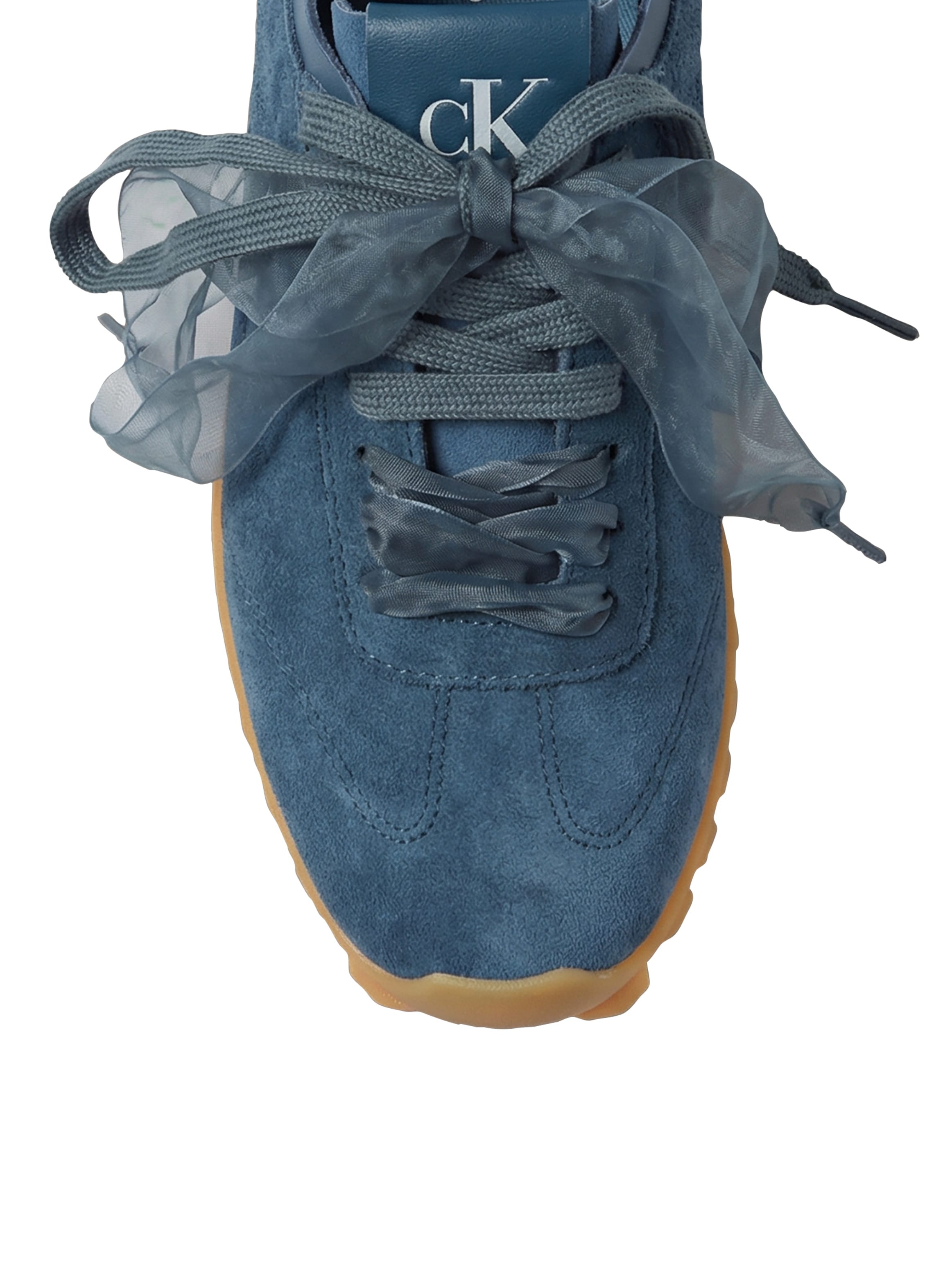 Calvin Klein Sneaker »LOW PROFILE RUN MG SUE DB LACES«  Trendy-Schnürschuh, Freizeitschuh mit zwei Schnürsenkelarten
