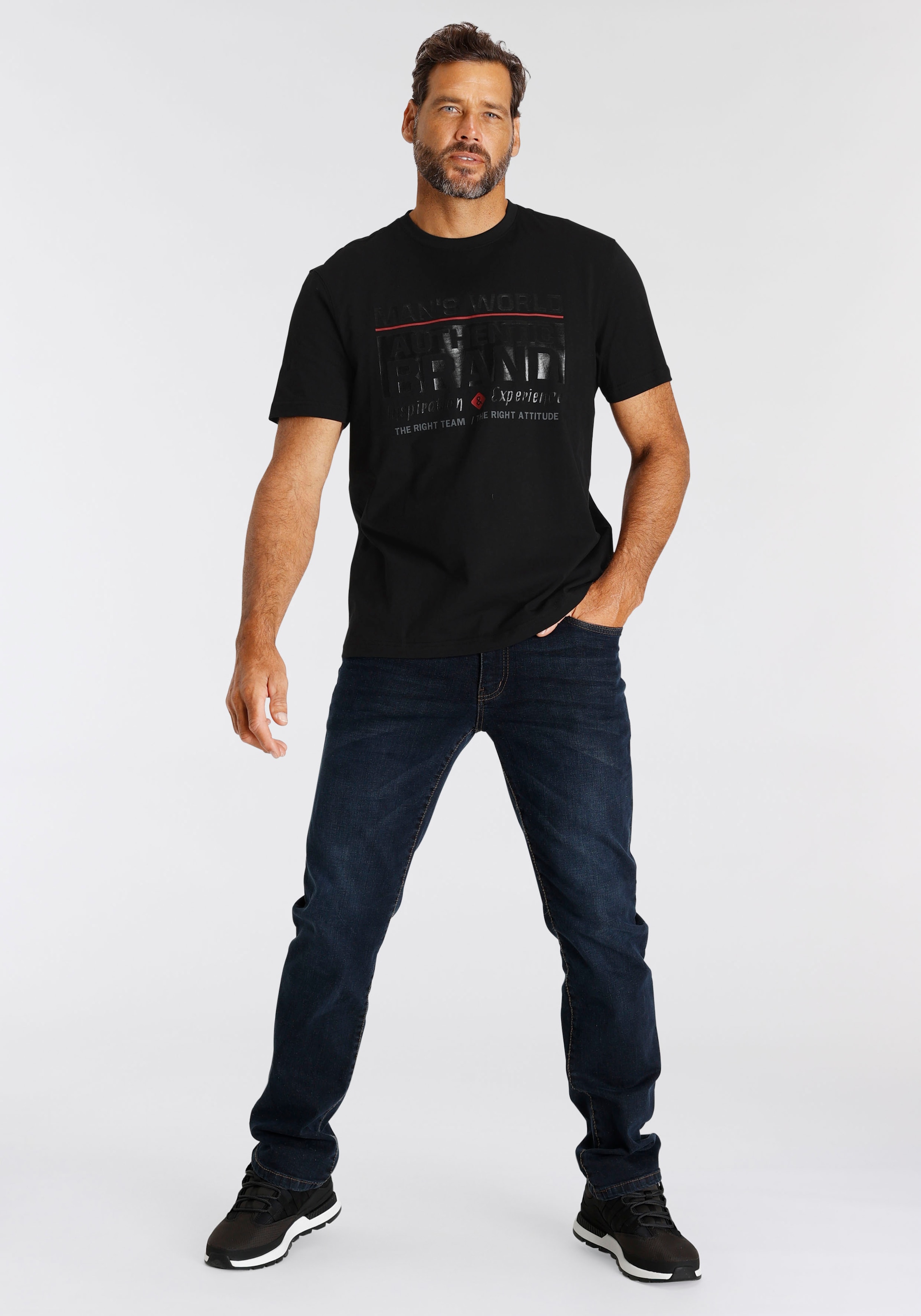 online Brustprint T-Shirt, leicht bei mit OTTO World shoppen Man\'s glänzenden