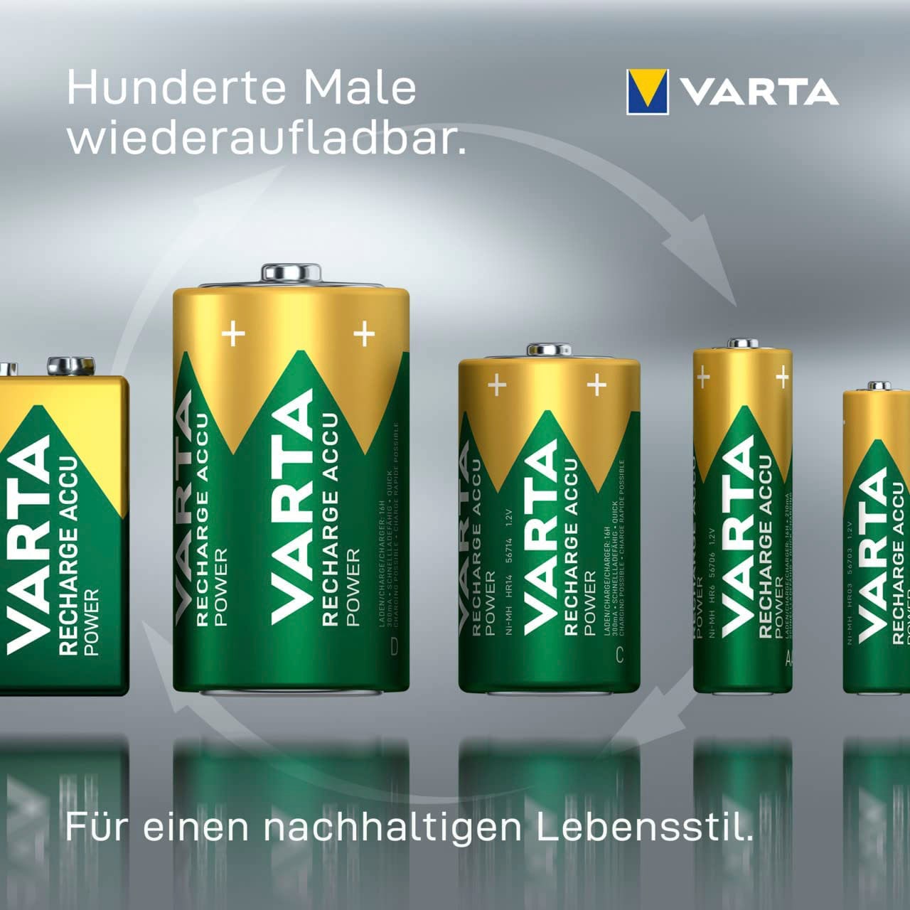 VARTA Akkupacks »Recharge Accu Recycled AA 2100 mAh«, Mignon, AA, 2100 mAh