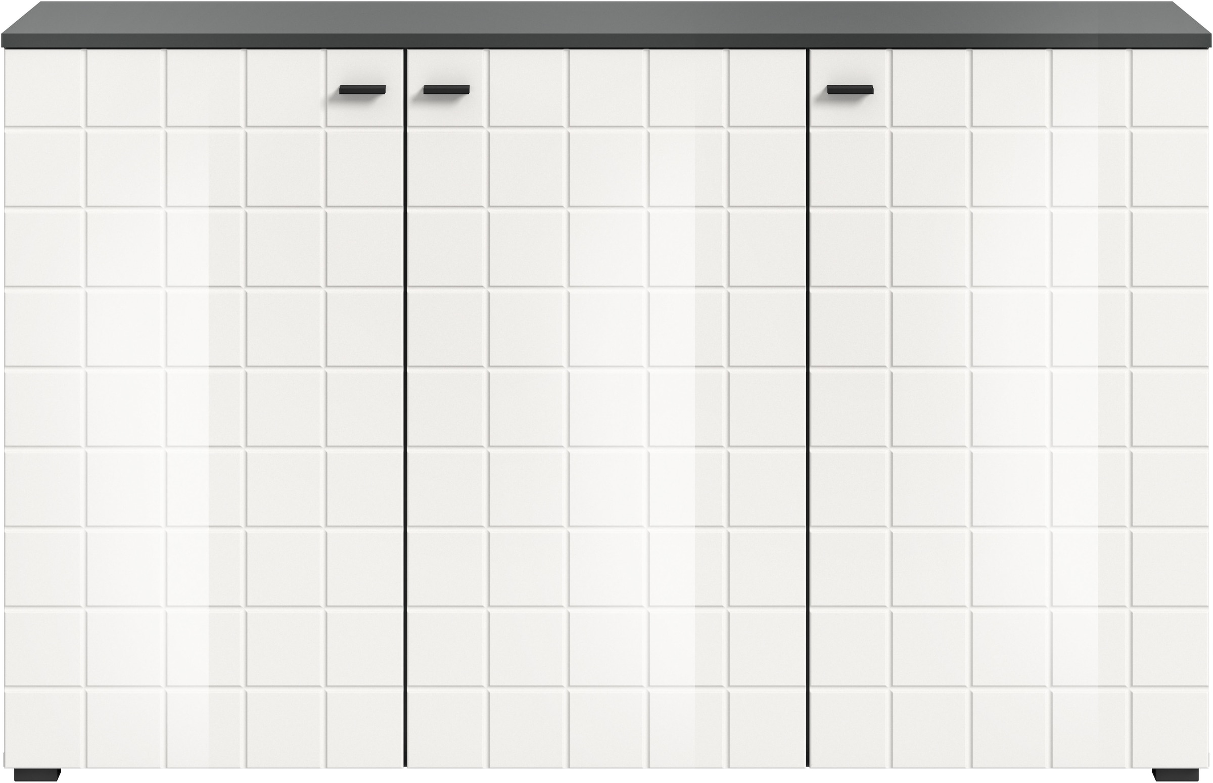 INOSIGN Sideboard »Gora, Breite 138 cm, gefräste Front in Waffeloptik hochglanz« Kommode, Schrank, Anrichte