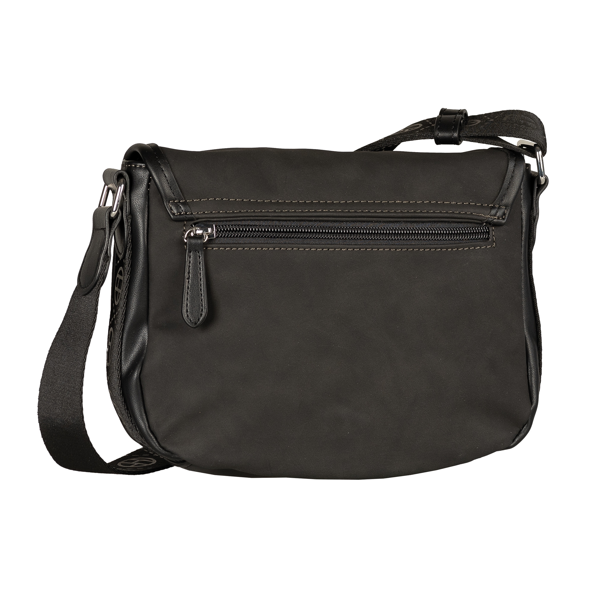 Tom Tailor Satteltasche »Yara« feines Nubukimtat mit Glattlederimitat sowie Gewebeband mit Logodruck, Größe B/H/T: 24 cm x 19 cm x 8 cm