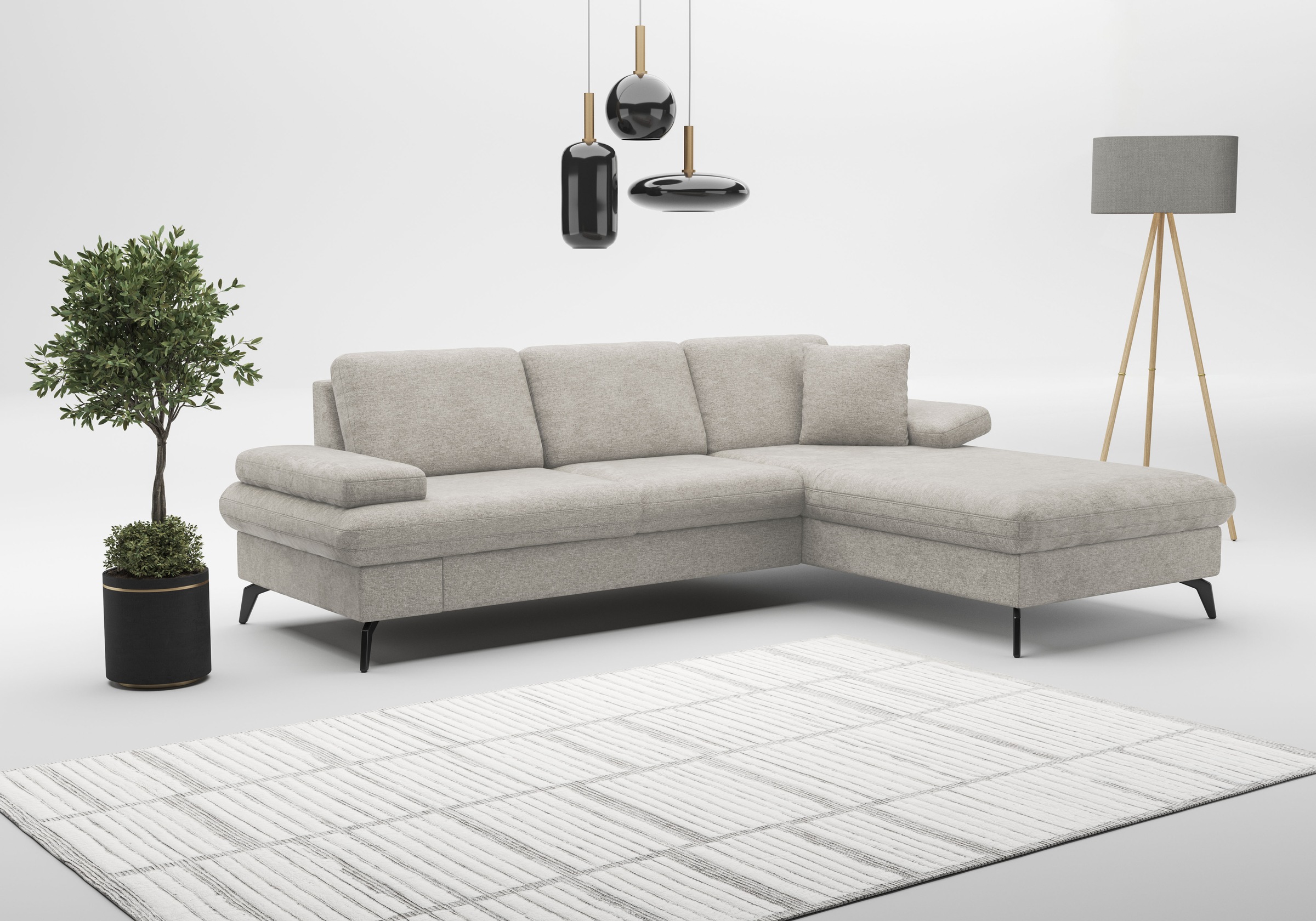 sit&more Ecksofa »Morris Jubi L-Form«, inkl. Armteilfunktion und 1 Zierkissen, wahlweise mit Bettfunktion