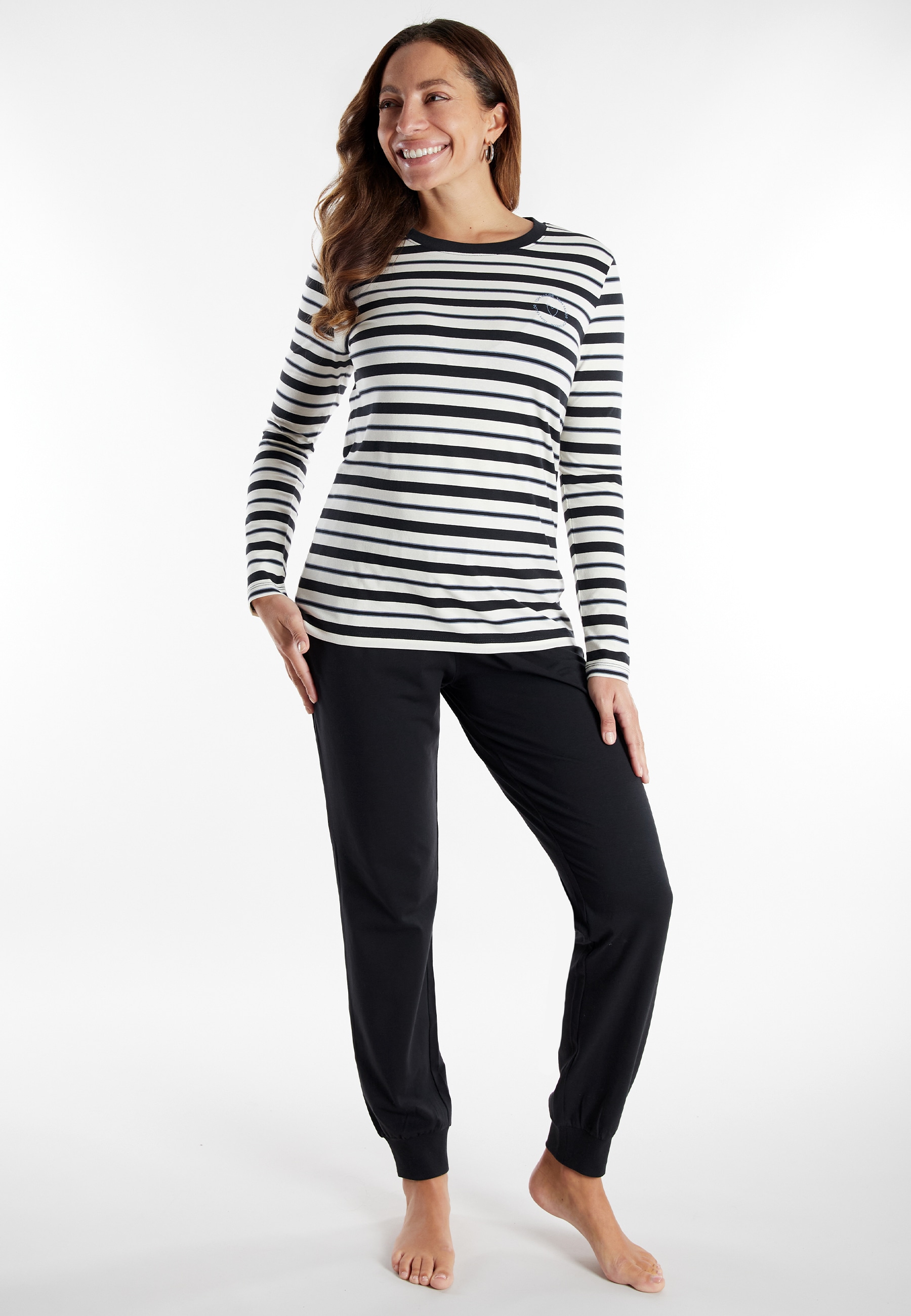 TOM TAILOR Pyjama »Xanthi« mit Rundhalsausschnitt und langen Ärmeln