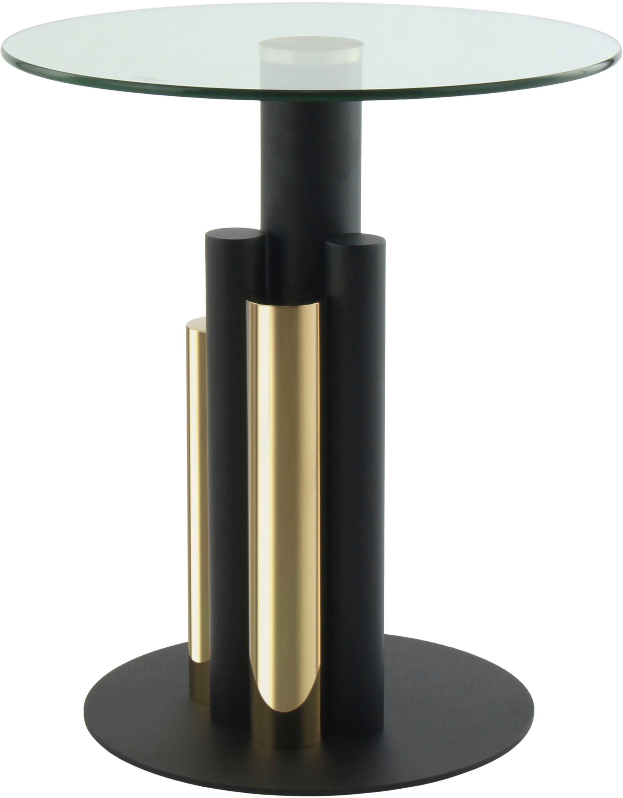 Kayoom Beistelltisch »Ontario 225, Runde  Glasplatte aus Sicherheitsglas, 100% Edelstahl« 1 Stk. tlg. Modernes Design, zweifarbiges Säulengestell, Eyecatcher Element