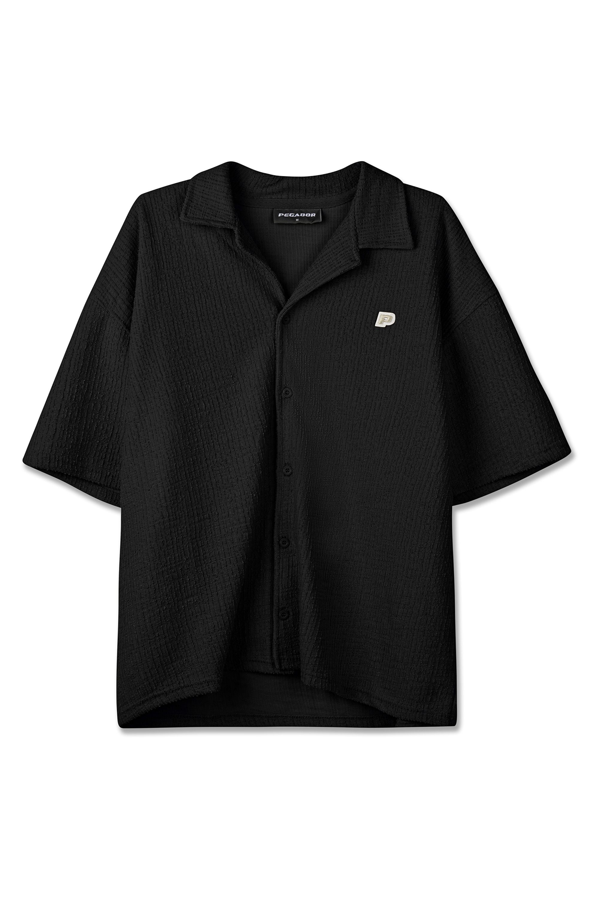 PEGADOR Kurzarmshirt »Libco Structured Knit Shirt« Materialmix, regular fit