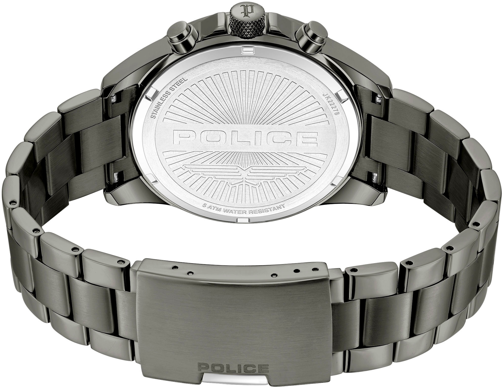 Police Multifunktionsuhr »MALAWI« Quarzuhr, Armbanduhr, Herrenuhr, Edelstahlarmband, analog, Wochentag