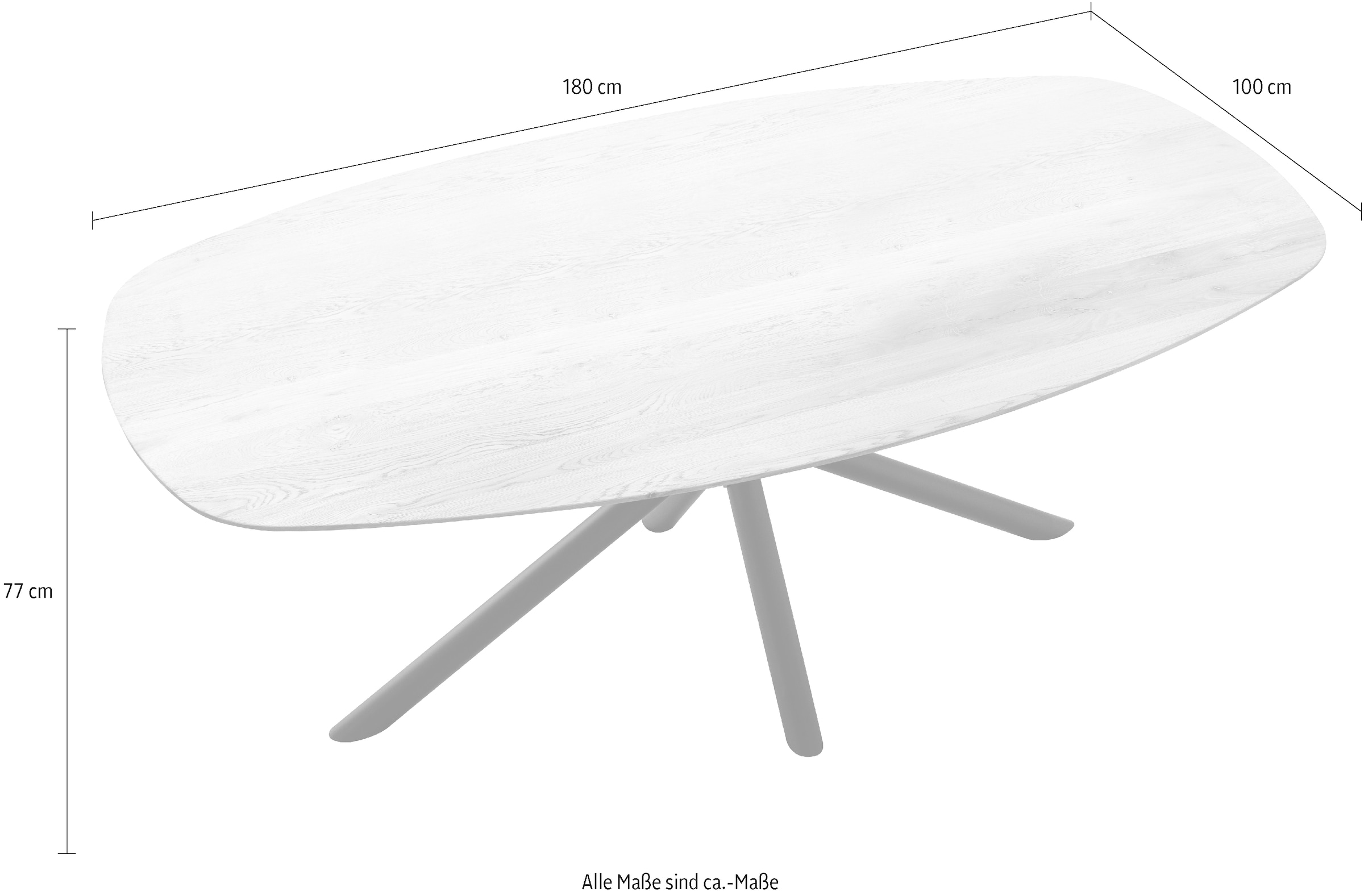 Home affaire Esstisch »Vermont« 2 Stk. tlg. aus massiver Eiche mit robustem Metallgestell