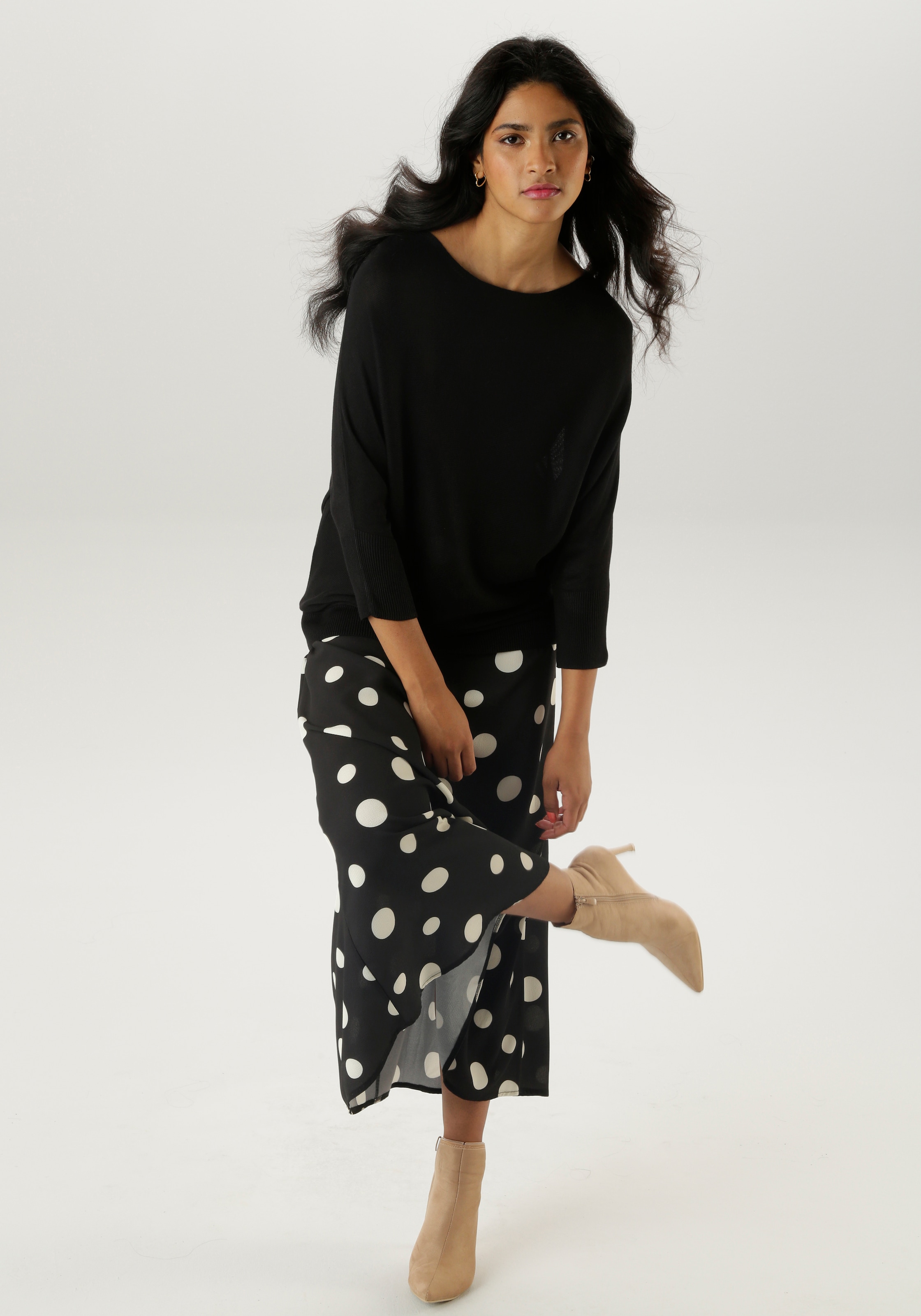 Aniston SELECTED Strickpullover, mit U-Boot-Ausschnitt - NEUE KOLLEKTION