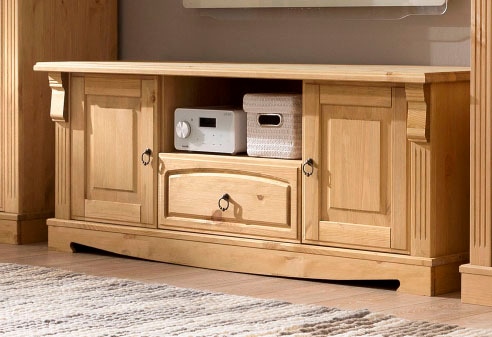 Home affaire Lowboard »Anna« Gesamtmaße (B/T/H): ca. 140/44/50 cm,  TV-Board, Breite 140 cm, 2 Türen, 1 Schublade, Massivholz, FSC®