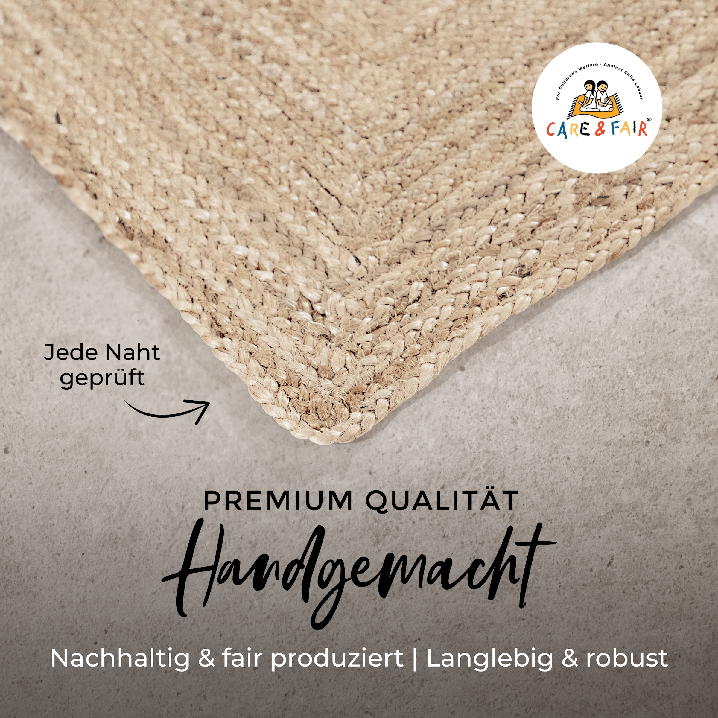 carpetfine Teppich »Nele Juteteppich Naturfaser«, rechteckig, 6 mm Höhe, geflochtener Wendeteppich aus 100% Jute, quadratisch und als Läufer