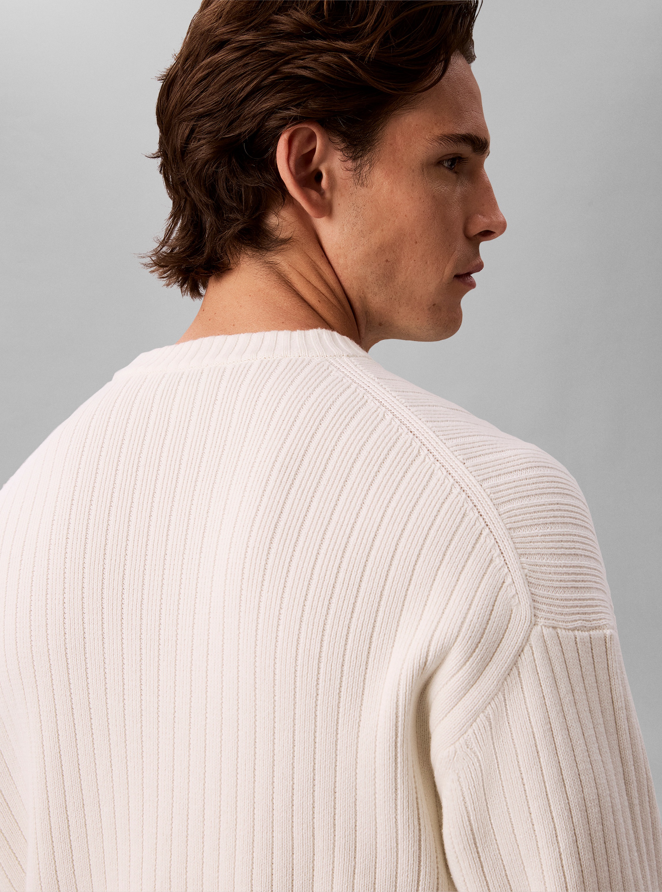 Calvin Klein Jeans Strickpullover Rippstrick, Regular Fit, Logo-Stickerei