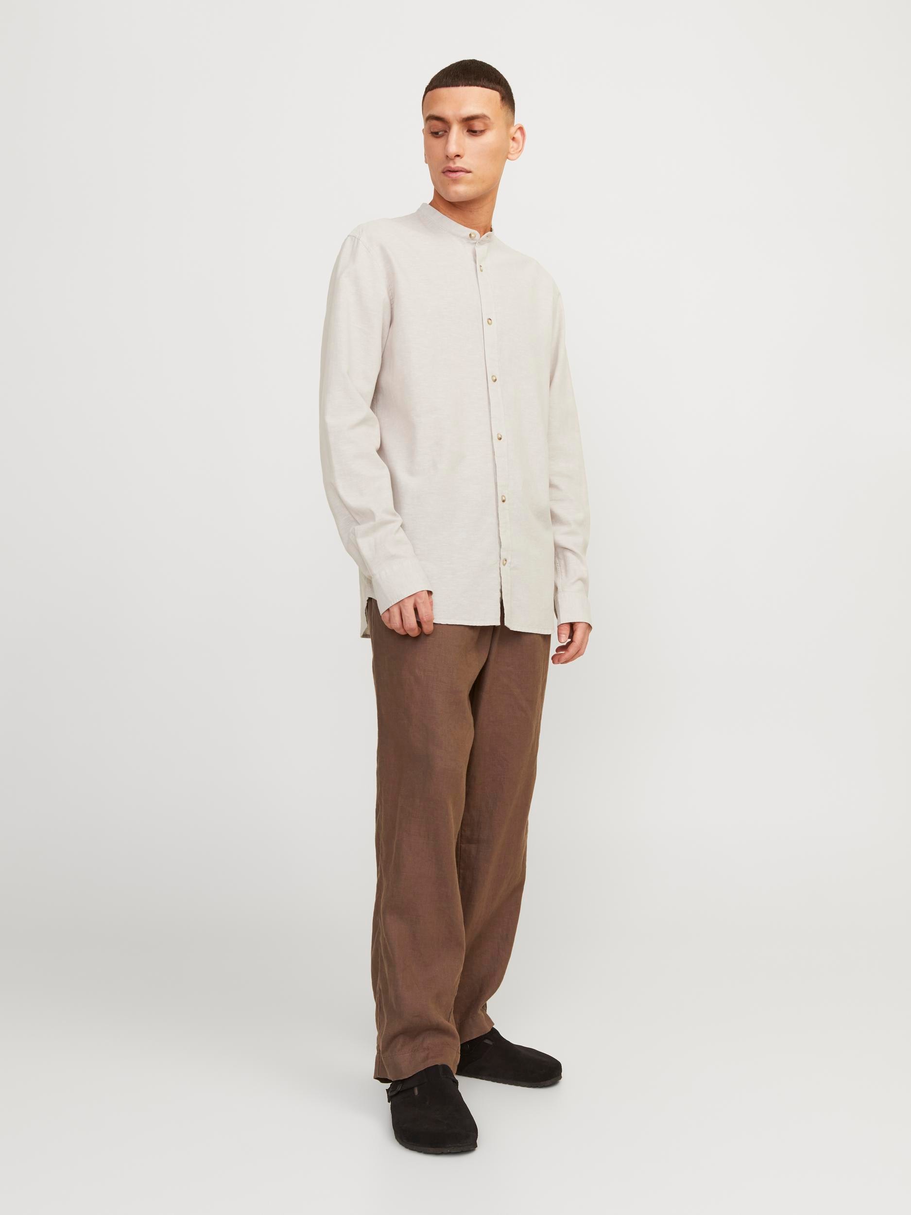 Jack & Jones Langarmhemd »JJESUMMER BAND LINEN BLEND SHIRT LS SN«