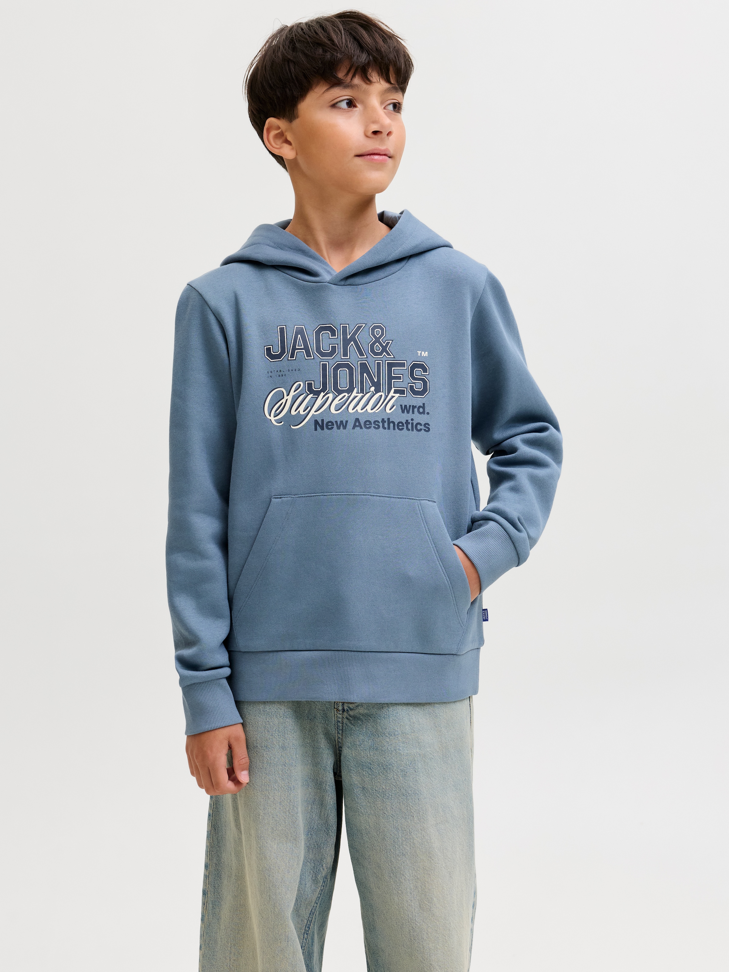 Jack & Jones Junior Kapuzensweatshirt »JJELOGO SWEAT HOOD 2 COL AW25 NOOS JNR«
