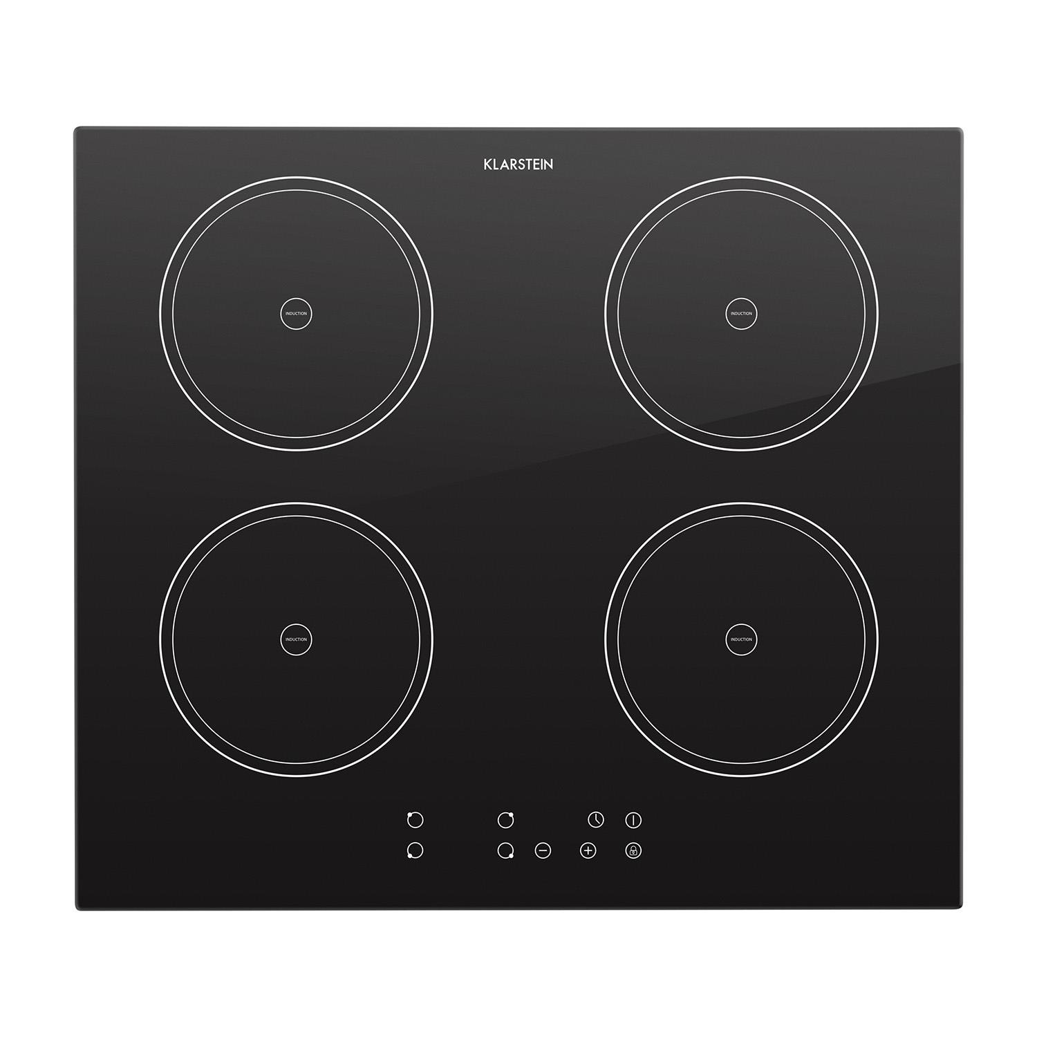 Klarstein Induktionskochfeld Einbaukochfeld 4 Zonen 7000W 59cm Glaskeramik