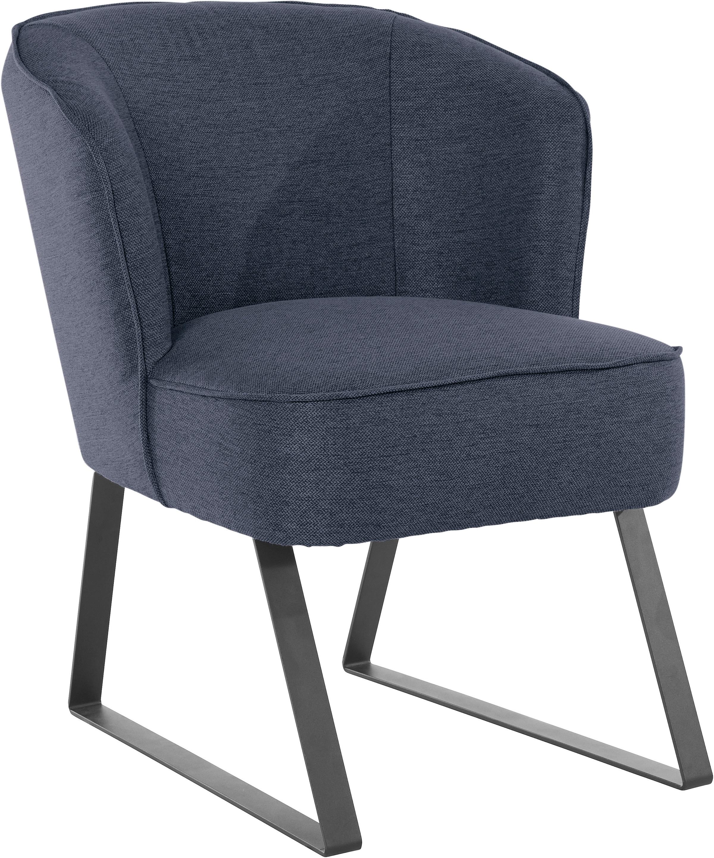 exxpo - sofa fashion Sessel »Americano, Loungesessel«, mit Keder und Metallfüßen, Bezug in verschiedenen Qualitäten, 1 Stck.