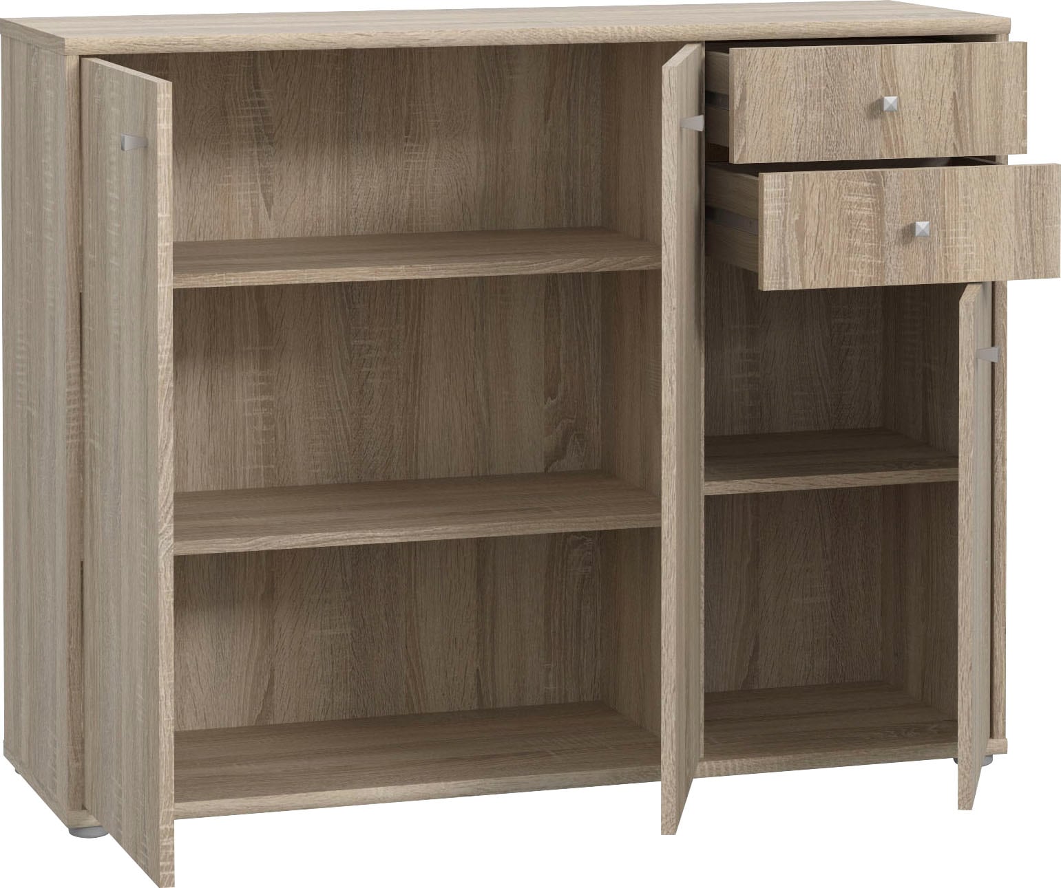 FORTE Kommode »Tempra, Kommode, 3 Türen, 2 Schubkästen, viel Stauraum« Breite 108,8 cm