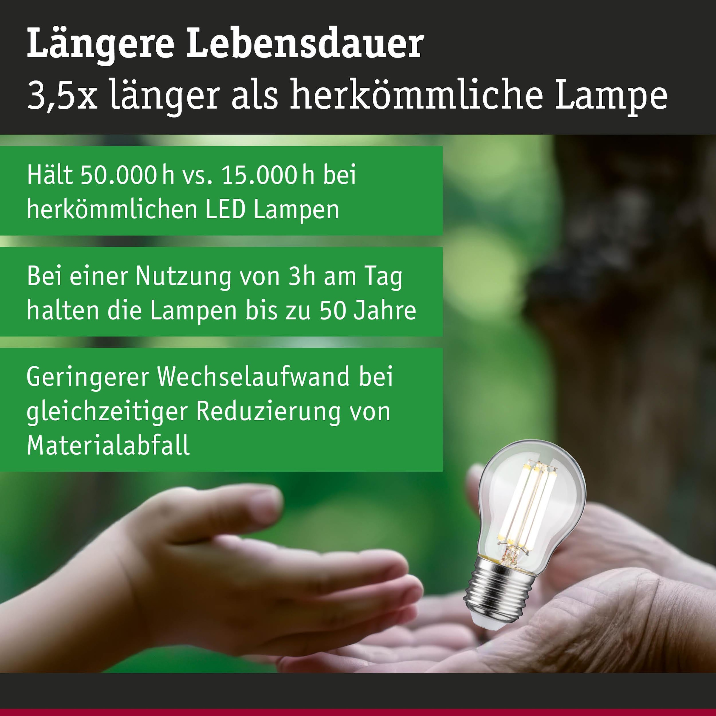 Paulmann LED-Leuchtmittel »Eco-Line 3er-Pack Tropfen 525lm 2,5W 3000K klar 230V« E27 3 Stk. Warmweiß