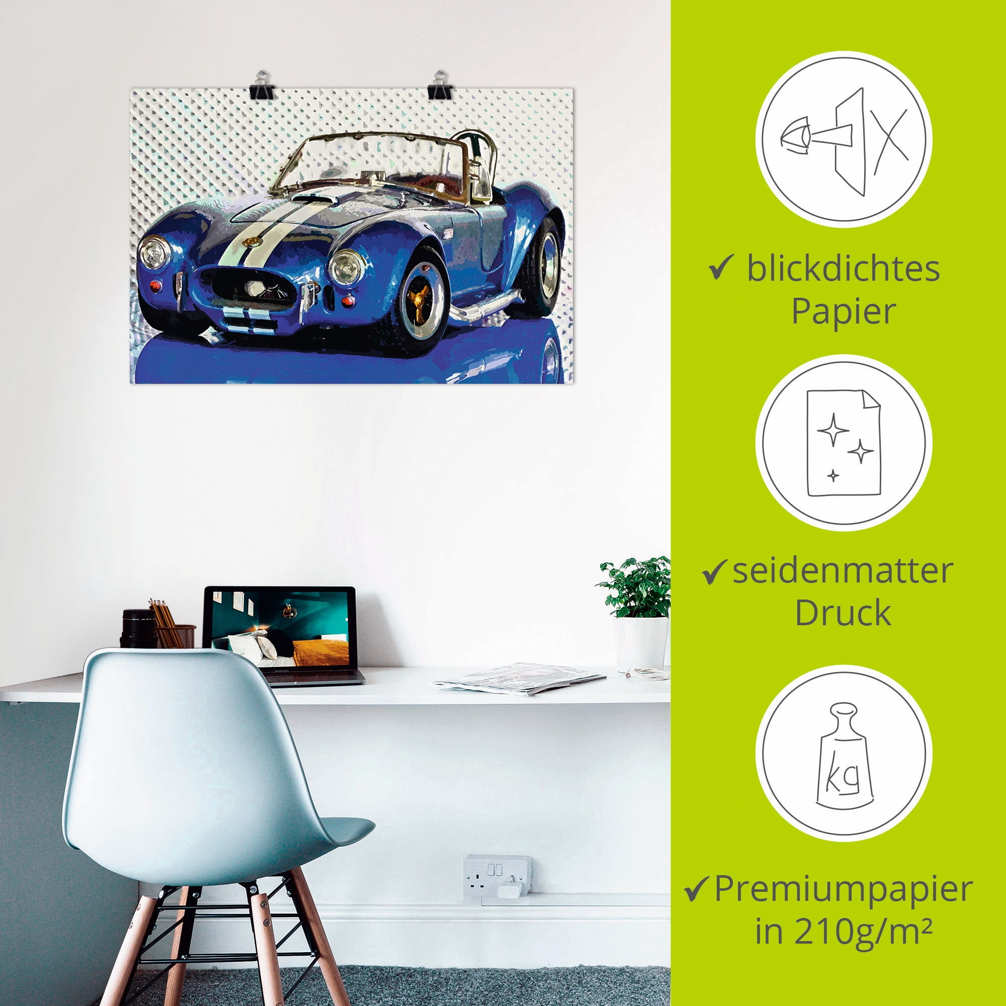Artland Poster »Shelby Cobra blau« Auto 1 Stk. tlg. ohne Rahmen