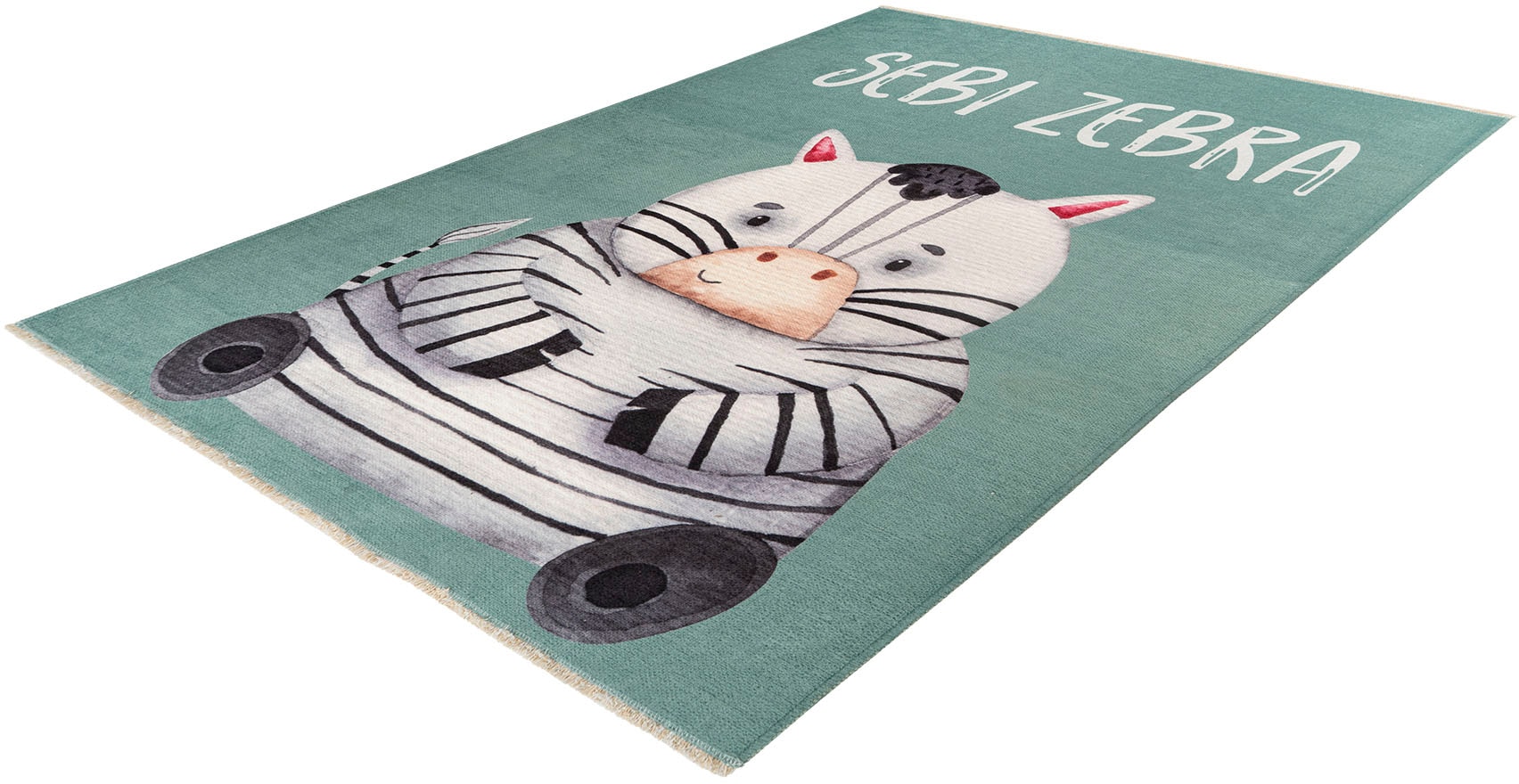 Obsession Kinderteppich »My Greta 614«, rechteckig, Kurzflor, Motiv Zebra, mit Fransen, Kinderzimmer