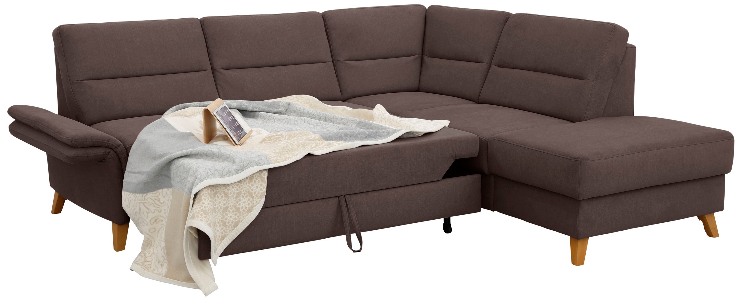 Home affaire Ecksofa »Westerland L-Form«, Federkern-Polsterung, wahlweise mit Bettfunktion, Bettkasten