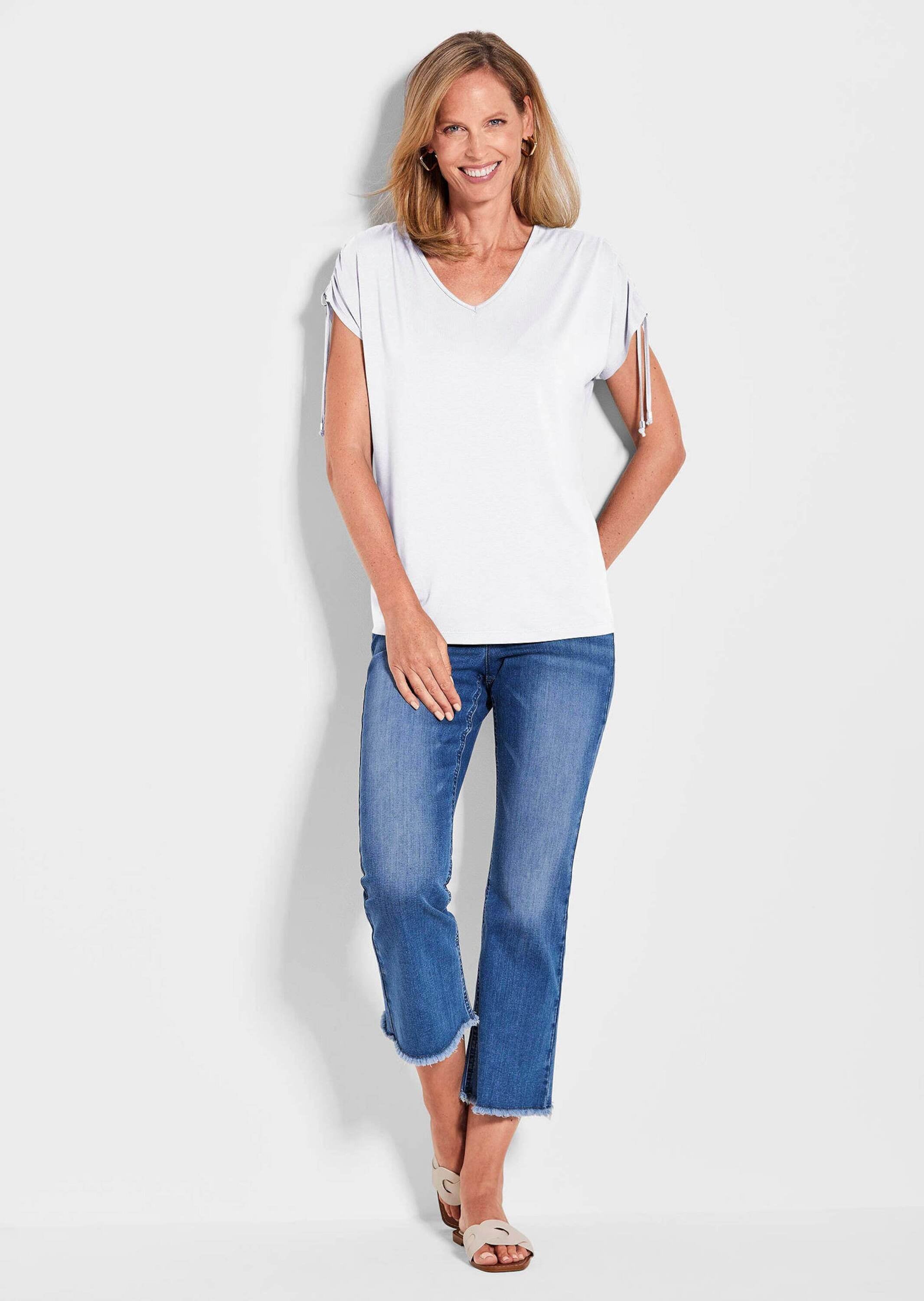 GOLDNER Kurzarmshirt »Kurzarm Viskose-Oberteil« strechbequeme Viskosejersey