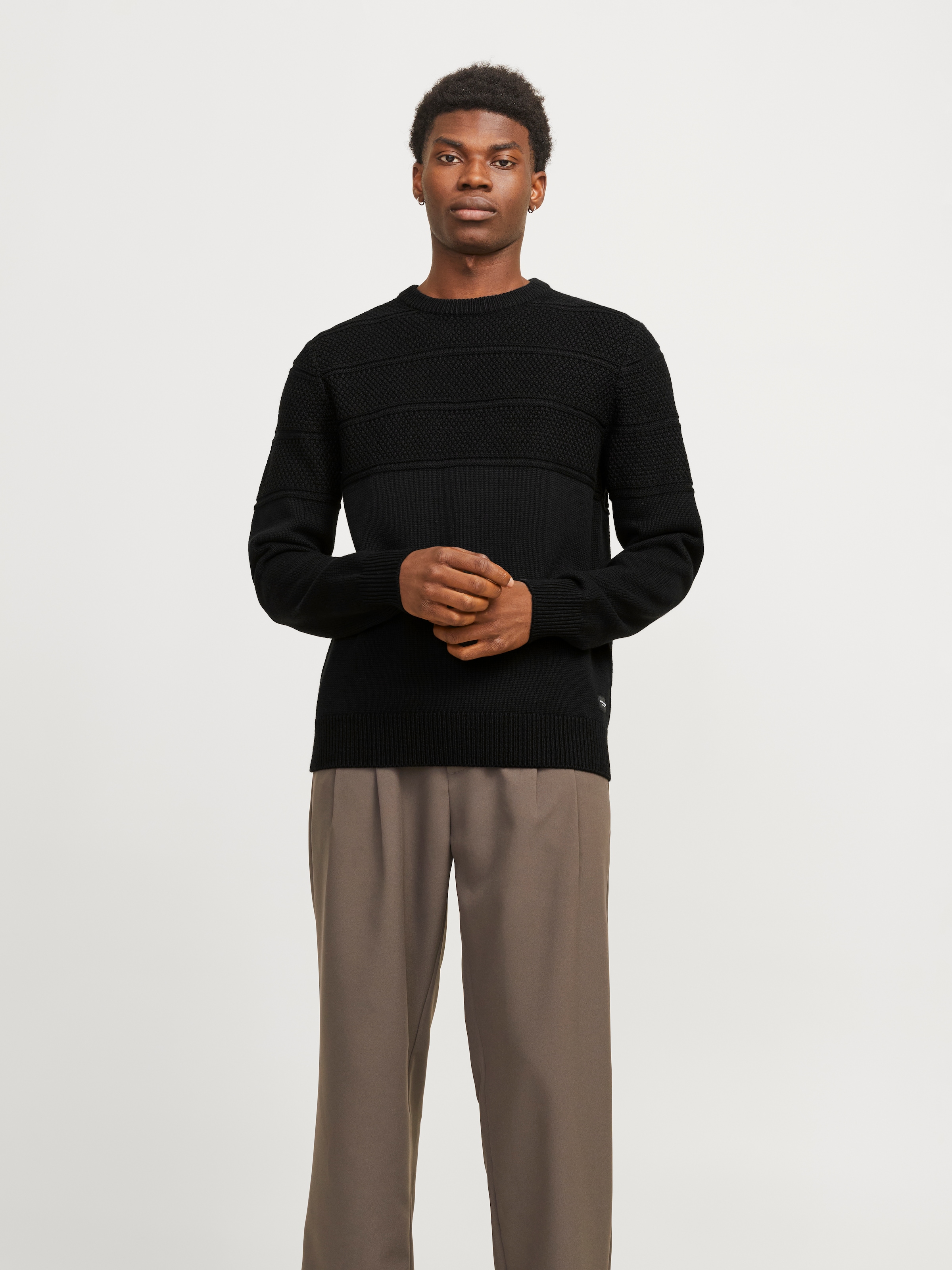 Jack & Jones Rundhalspullover »JJJERRY KNIT CREW NECK AW24«, mit Struktur