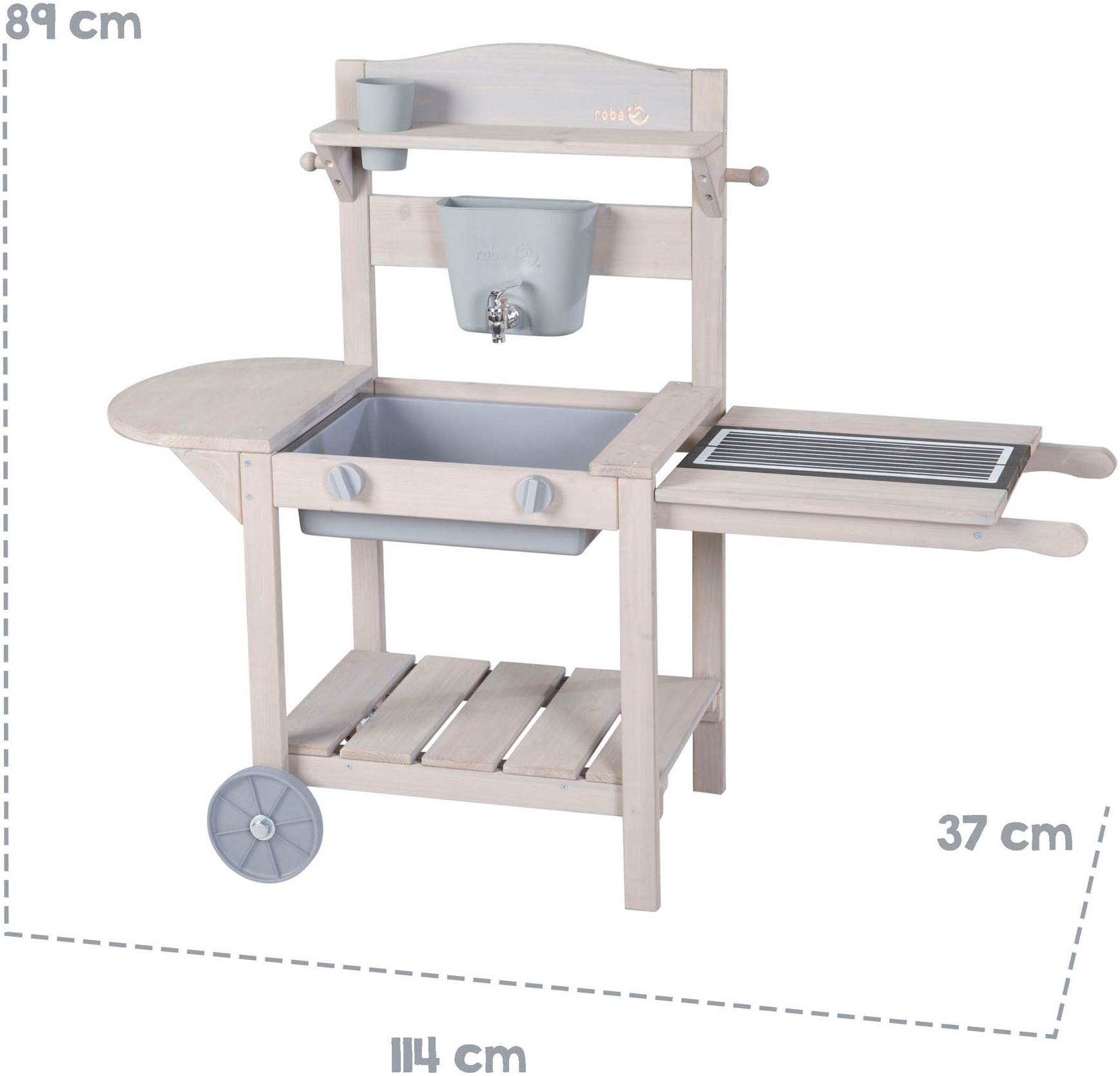 roba® Outdoor-Spielküche »Mobile Matschküche BBQ, aus Holz«, FSC® - schützt Wald - weltweit