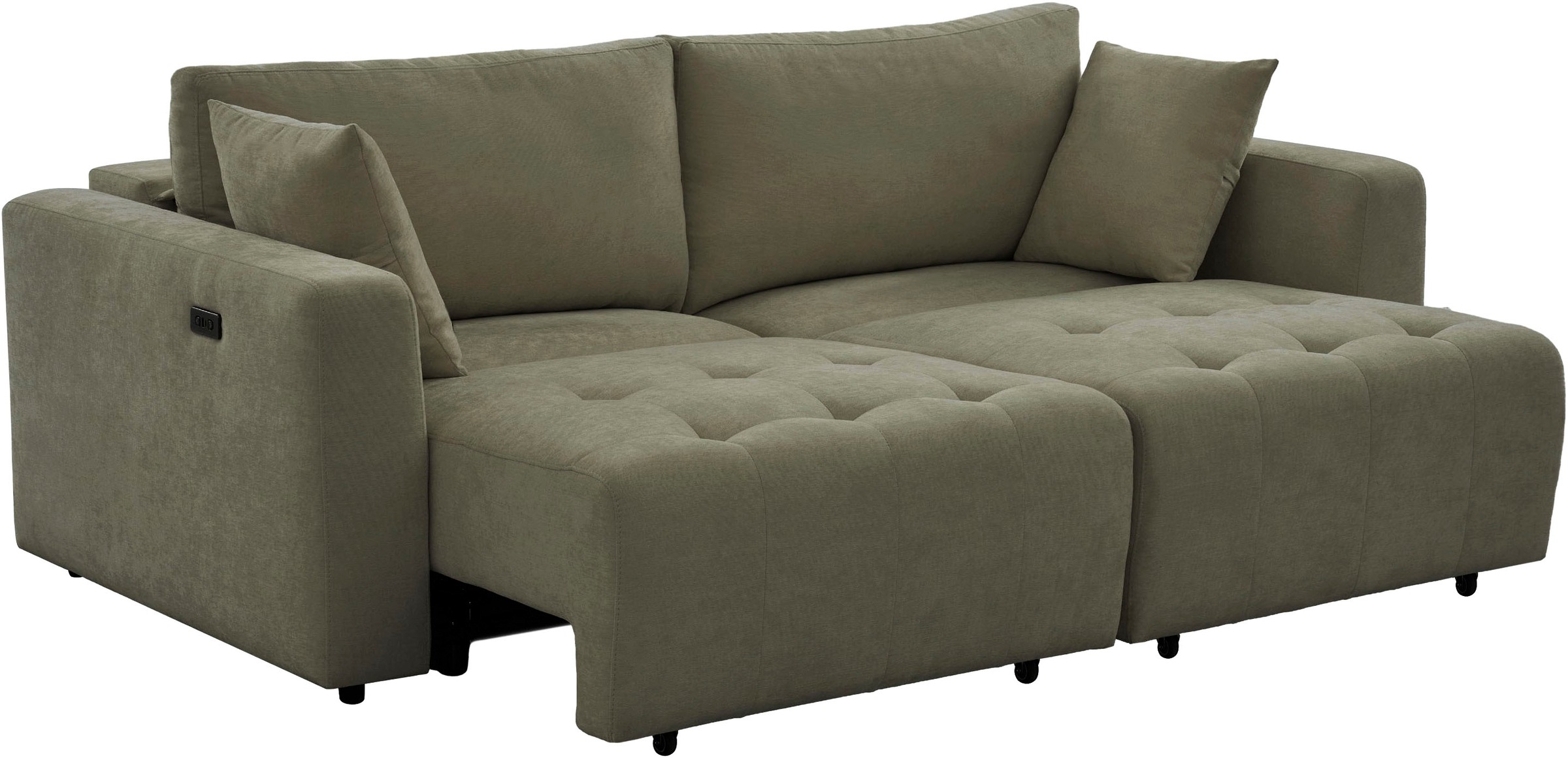 OTTO home 2,5-Sitzer »ELIANN , 209 cm - elektrisches Schlafsofa« mit USB A/C-Anschluss. Federkern, Webstoff