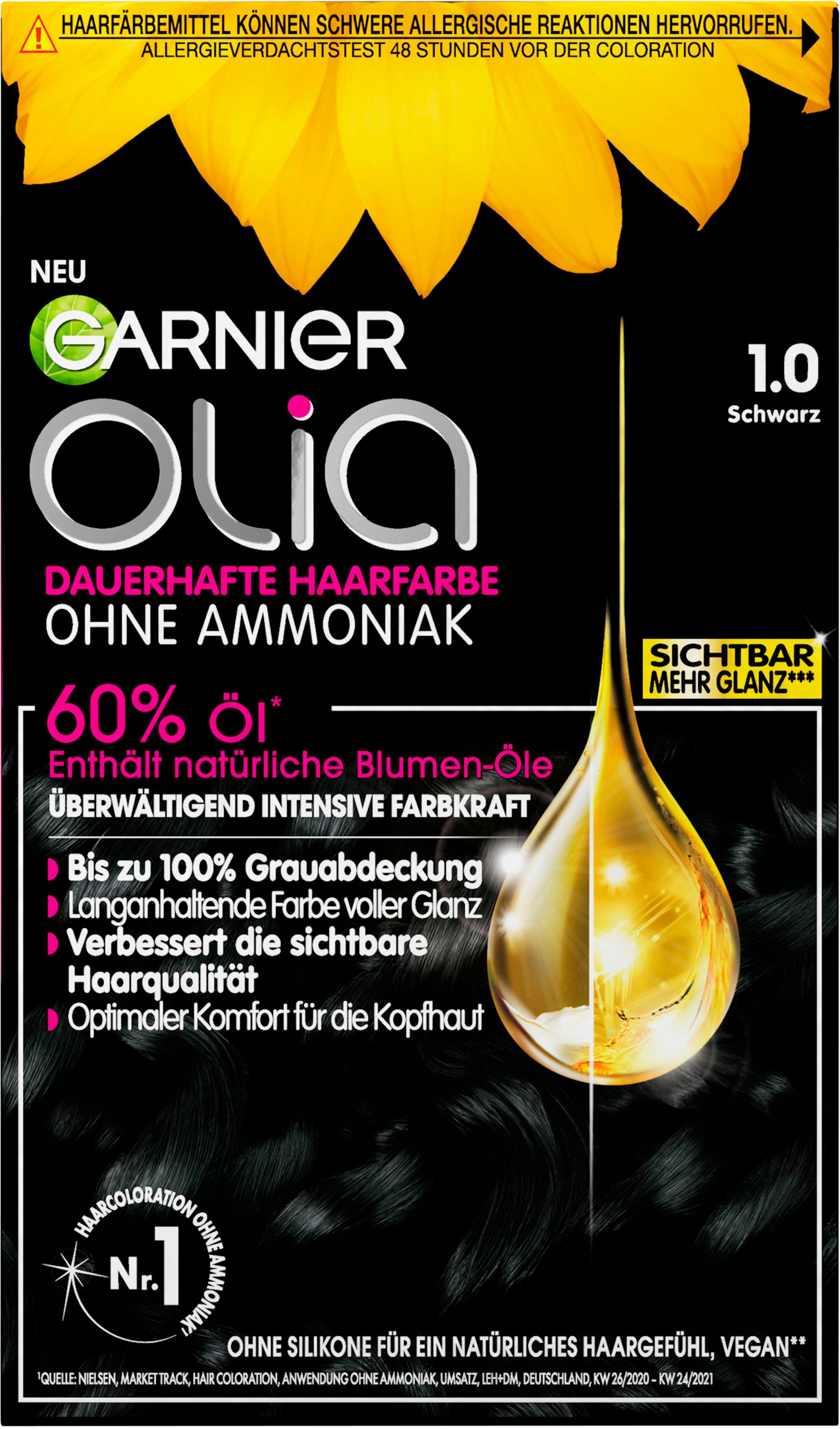 GARNIER Coloration »Garnier Olia dauerhafte Haarfarbe«, (Set, 3 tlg.), mit pflegender Formel