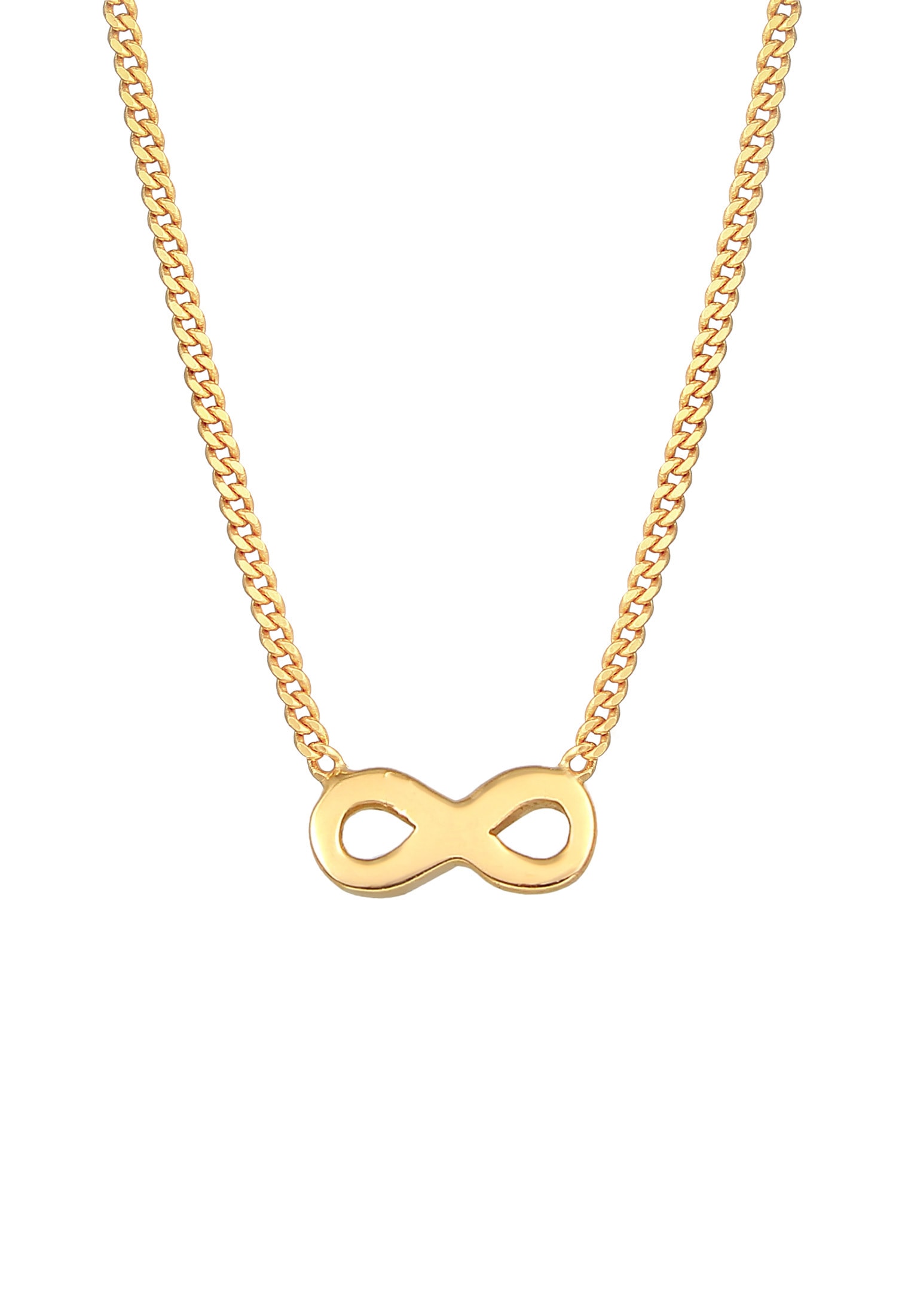 Elli Premium Kette mit Anhänger »Halskette Infinity Symbol Unendlichkeit 585 Gelbgold«