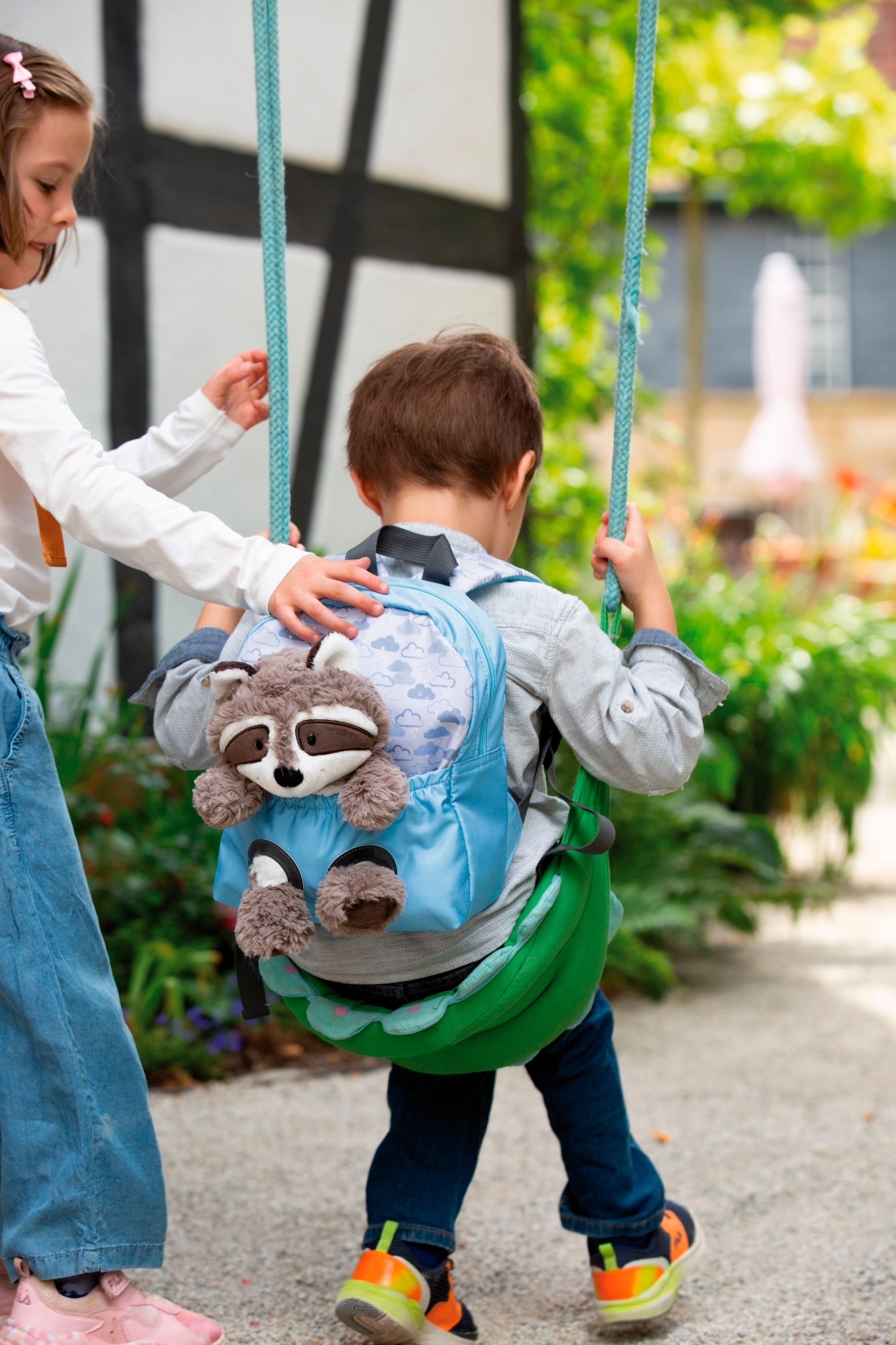 Nici Kinderrucksack »Travel Friends, Rucksack mit Plüsch Waschbär, 25 cm«