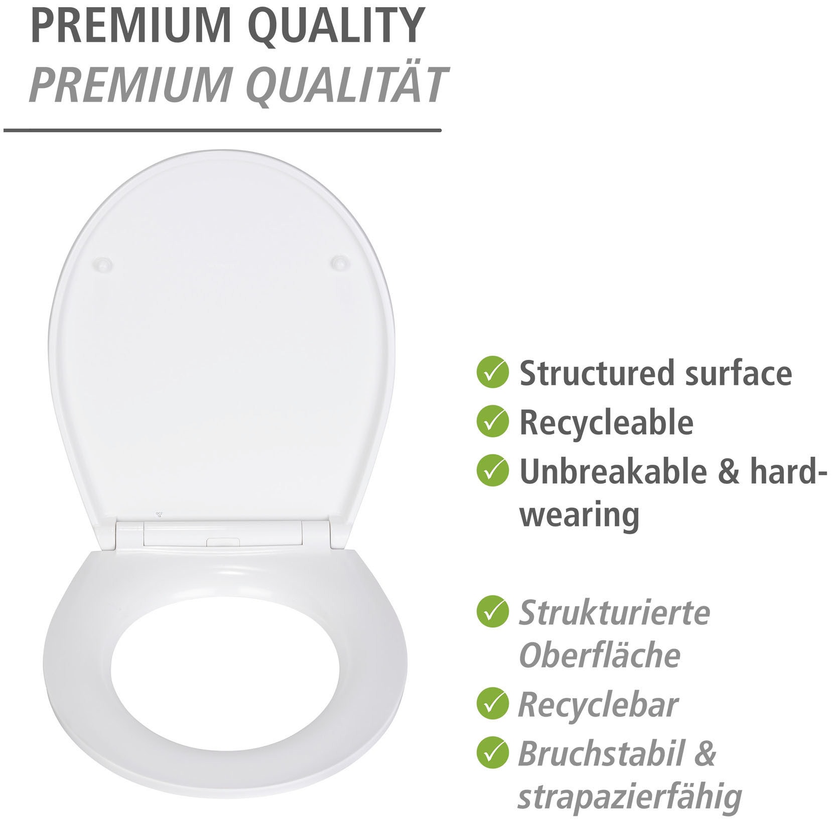 WENKO WC-Sitz »Slate Rock«, mit Relief, aus antibakteriellem Duroplast