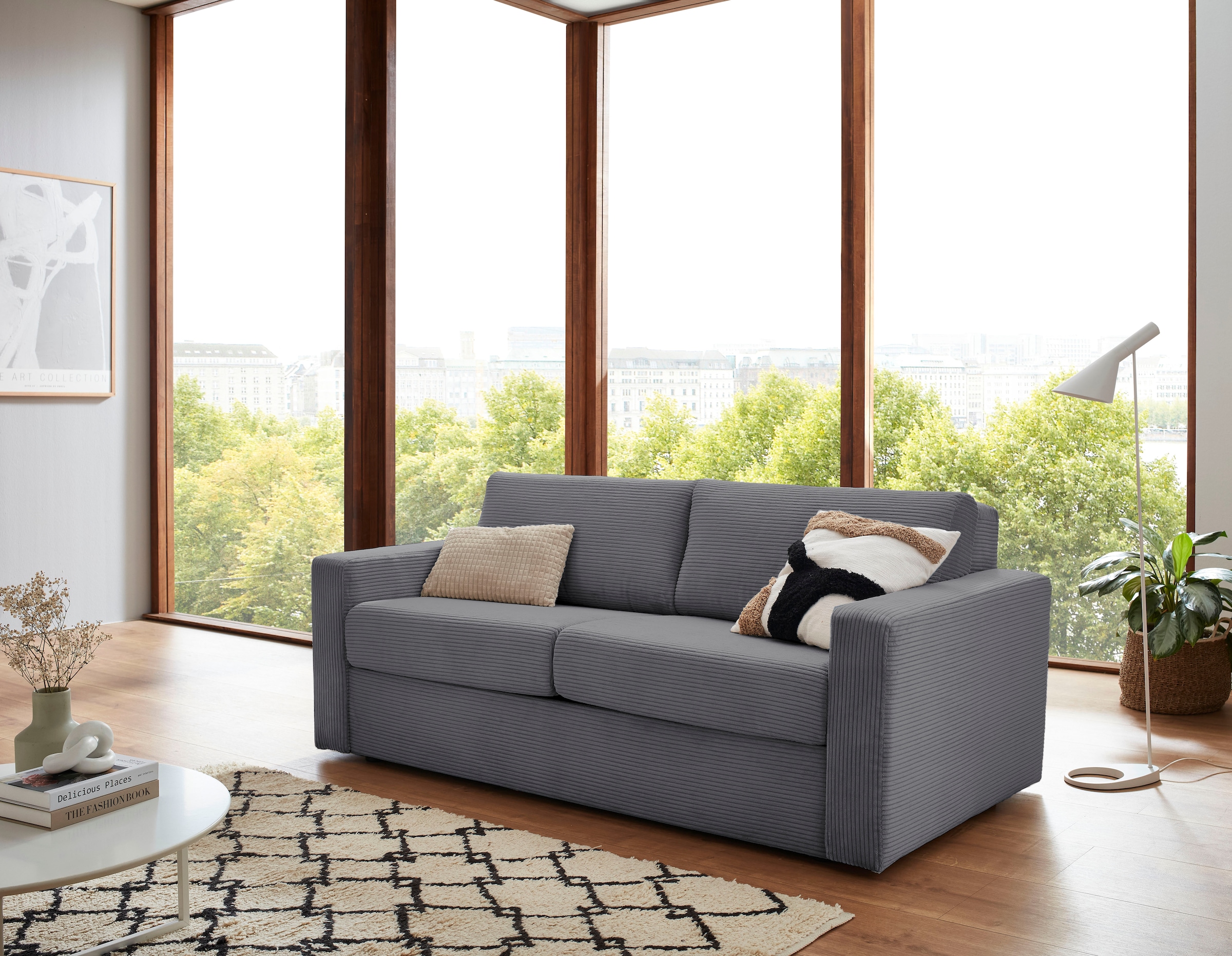 ATLANTIC home collection Schlafsofa »Rolando, B: 196 cm, Liegefl. 140x190 cm«, mit komfortabler Matratze, Dauerschlafsofa