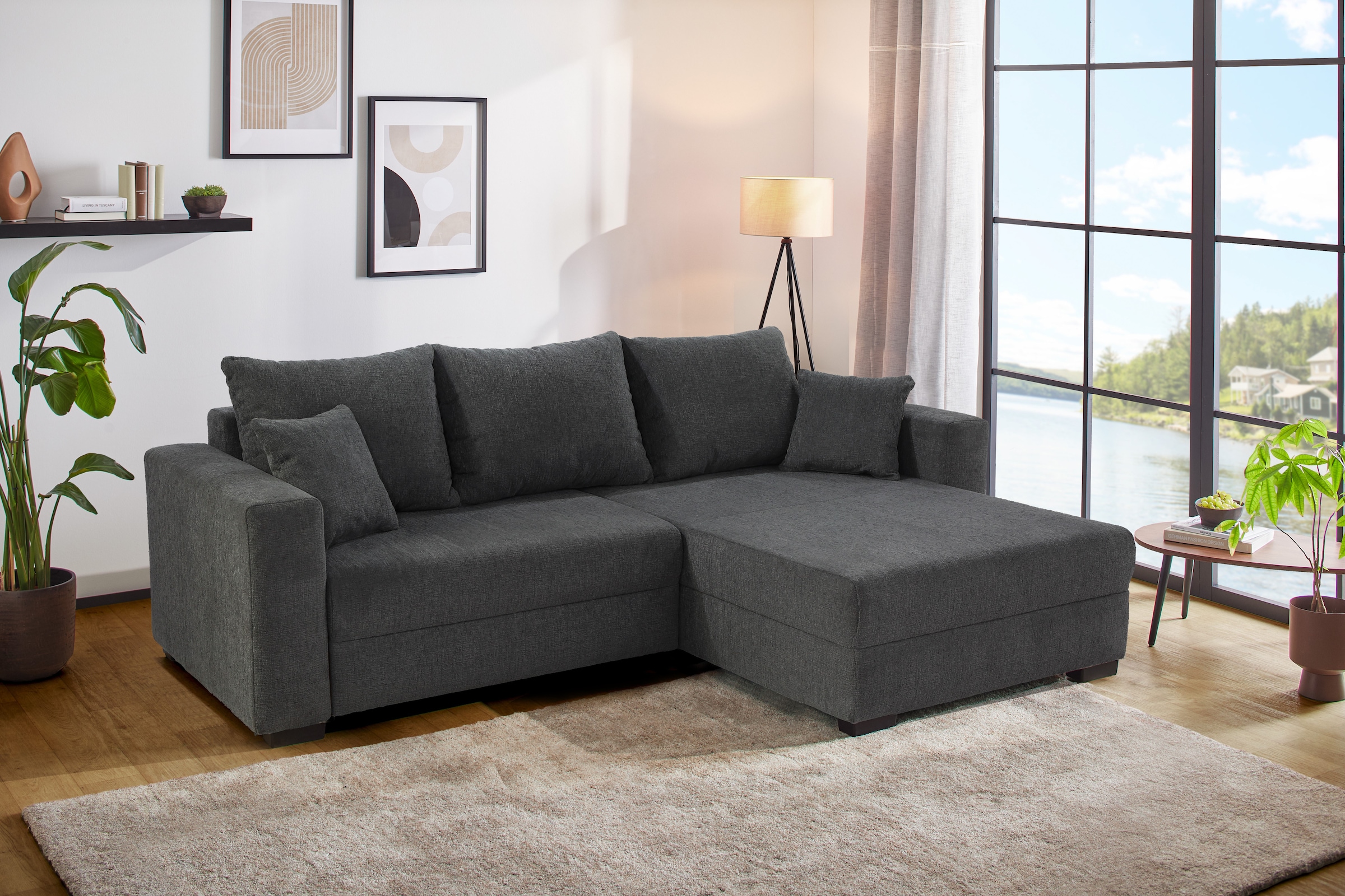 Jockenhöfer Gruppe Ecksofa »Saalbach, L-Form, Breite 261cm«, inkl. Bettfunktion & Bettkasten, Ottomane links/rechts montierbar