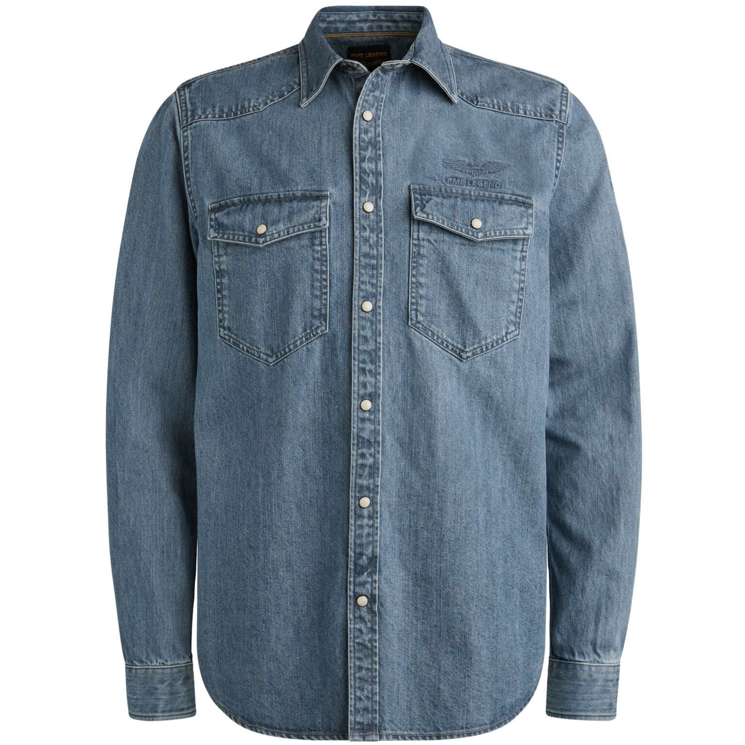 PME LEGEND Jeanshemd mit Logo Stickerei
