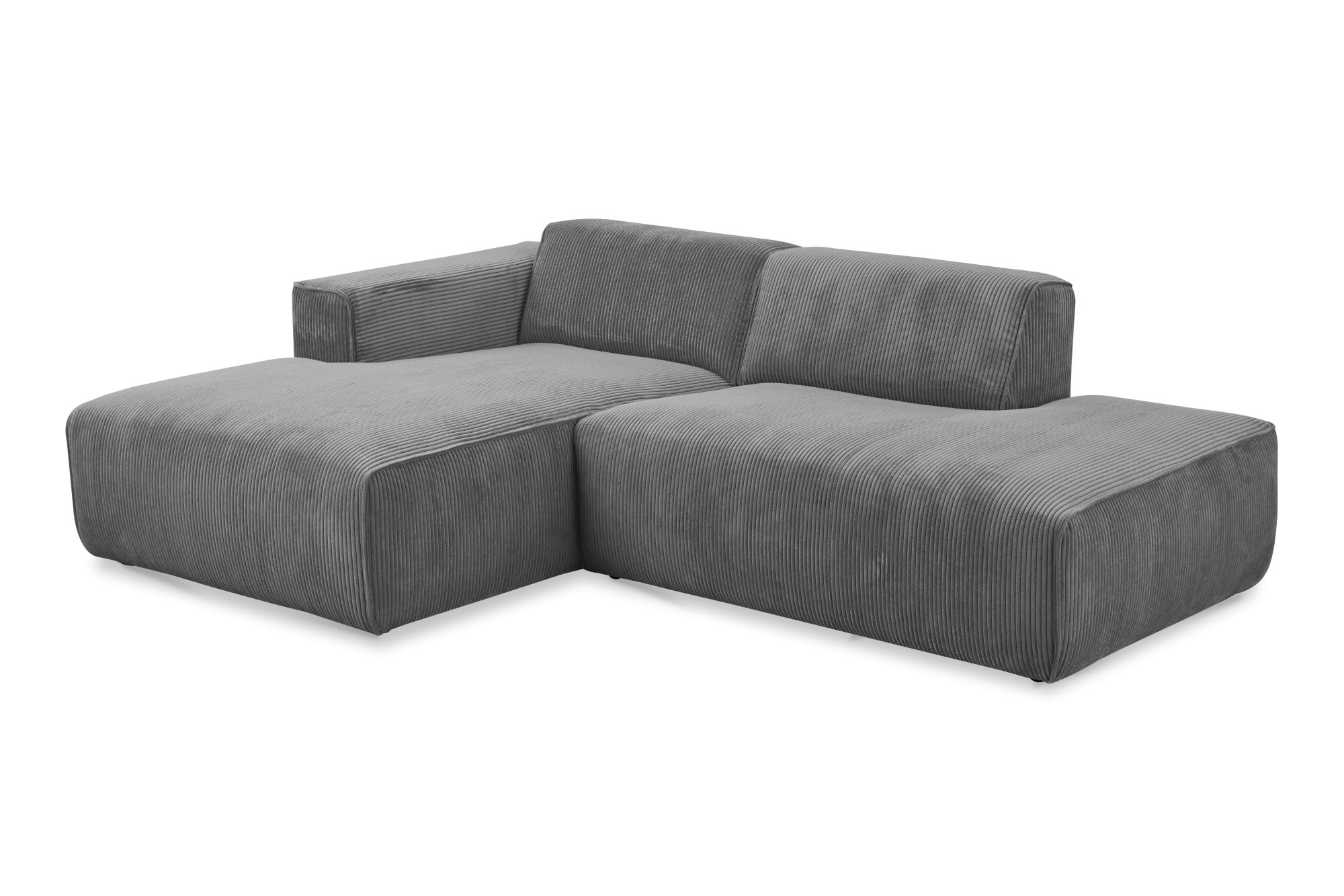 andas Ecksofa »Noord mit Kedernaht, Breite 227 cm«, Cord, Struktur, Webstoff, mit Wellenunterfederung, Massivholzrahmen