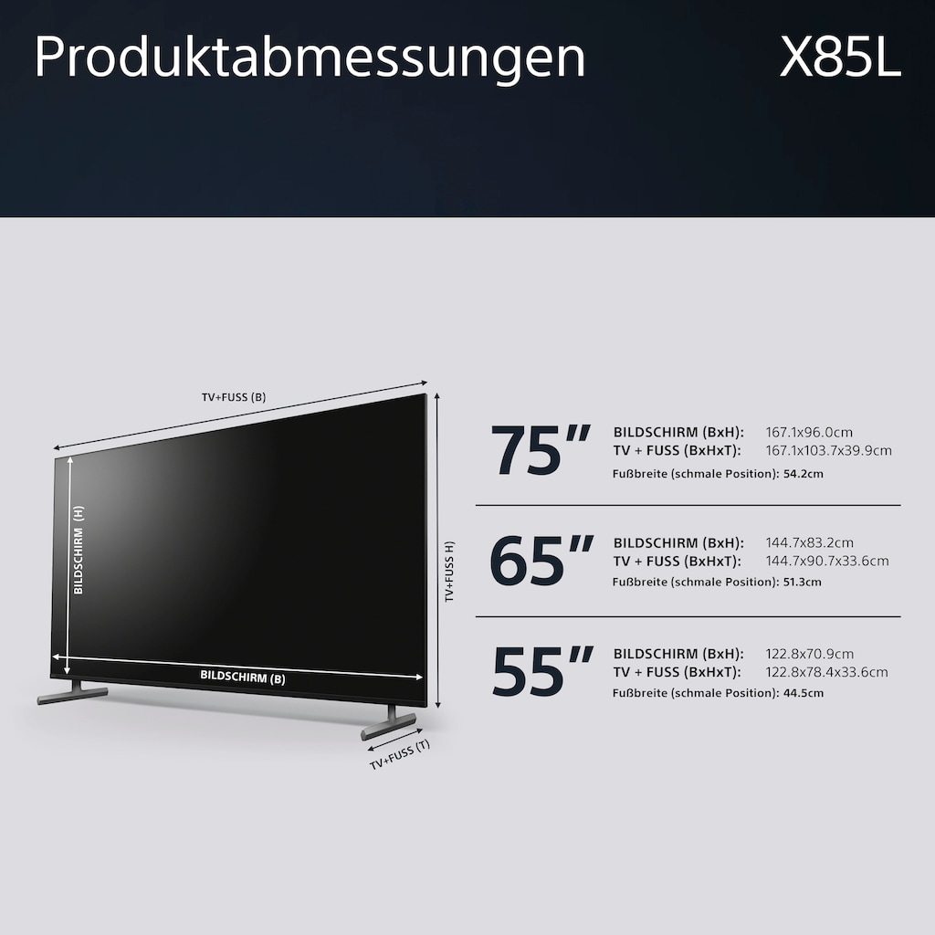 Sony LED-Fernseher »KD-65X85L«, 164 cm/65 Zoll, 4K Ultra HD, Google TV-Android TV-Smart-TV