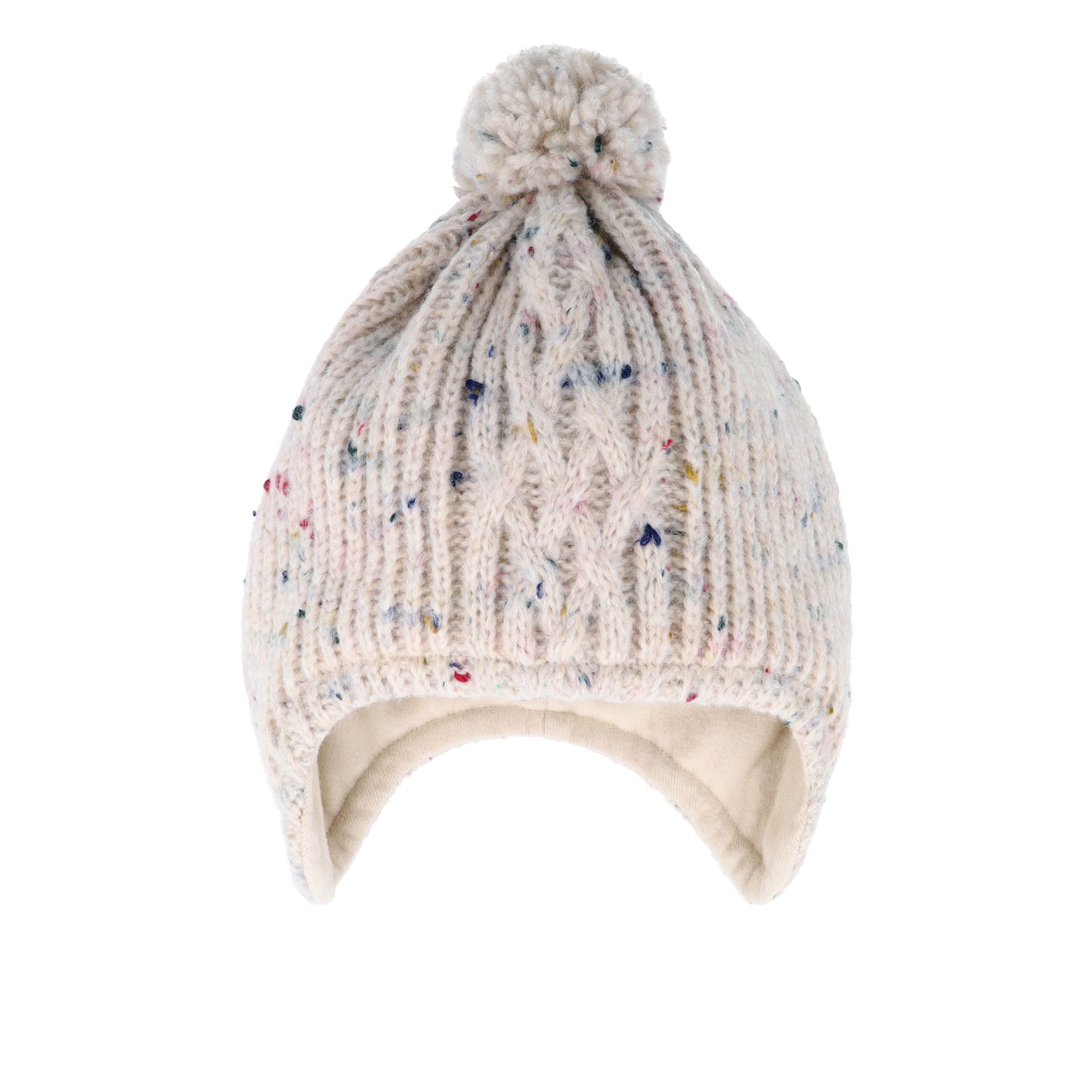 MAXIMO Strickmütze , Wollanteil, gefüttert, Ohrenklappen, mit Bommel