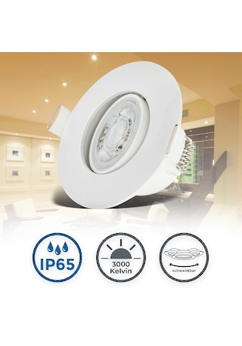 LED Einbauleuchte »BK_EL1584 LED Bad Einbauleuchten IP65 6er-Set Schwenkbar«,  4,9W...