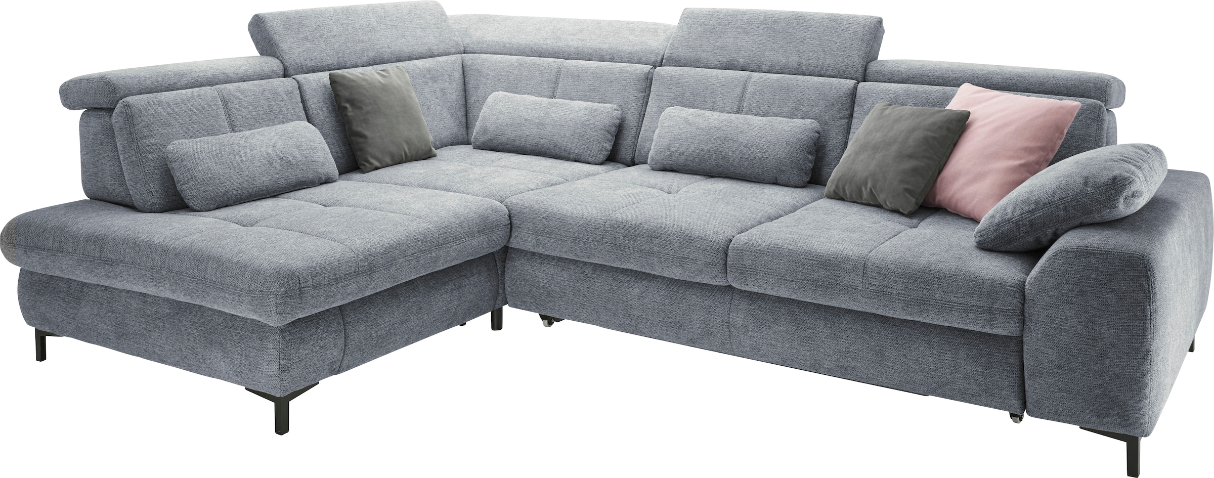 set one by Musterring Ecksofa »SO 3400 Sitzhöhe 47cm oder 49cm, Sitztiefe verstellbar, B/T 317/220 cm« Kaltschaumpolsterung, Flachgewebe, whlw. mit Funktionen, Sitzhöhe 47