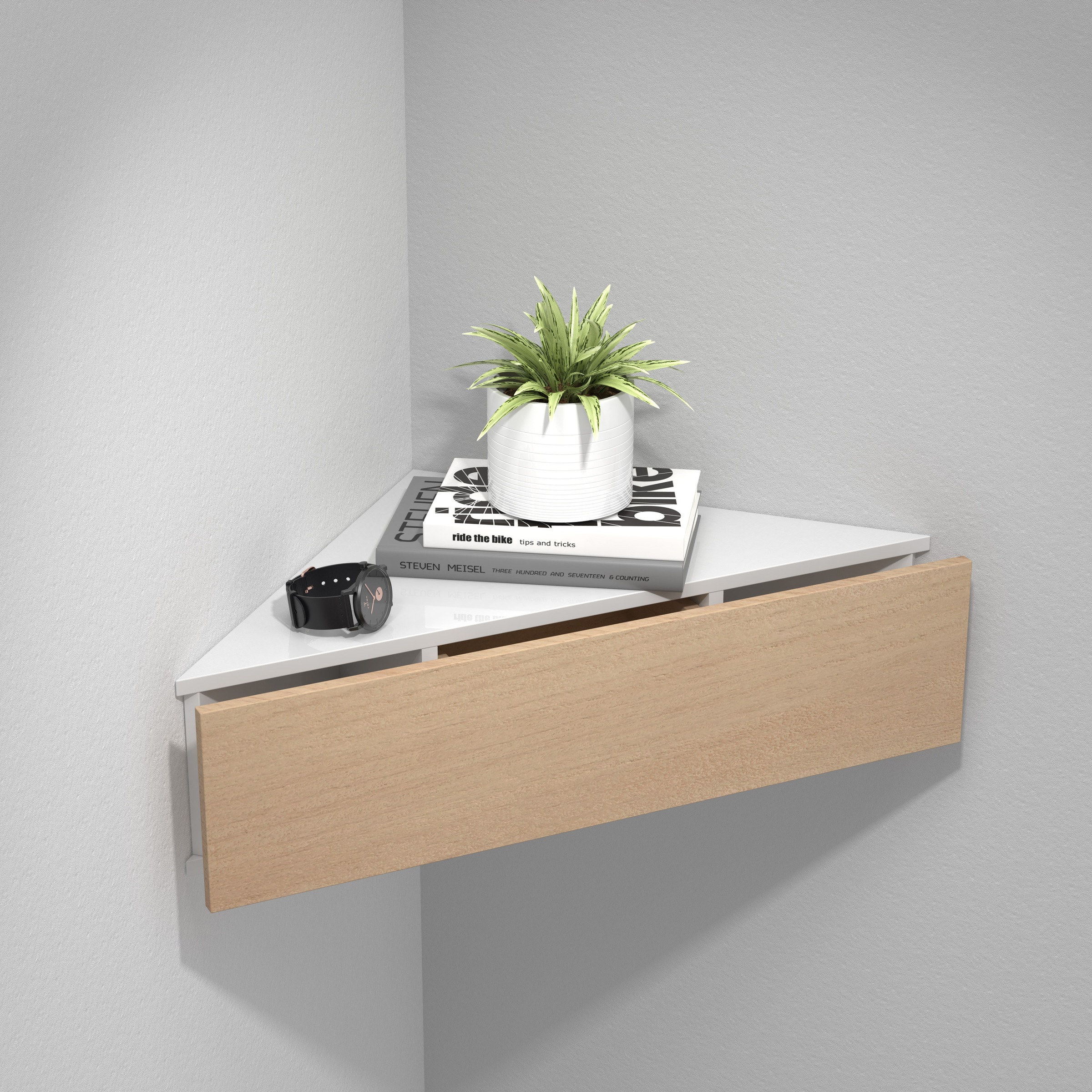 VCM Nachtkonsole »VCM Nachtschrank | Wandschublade | Wandboard | Eckregal |Nachttisch | Maße ca. H. 15 x B. 60 x T. 43 cm - Usal S«, (VCM Usal)
