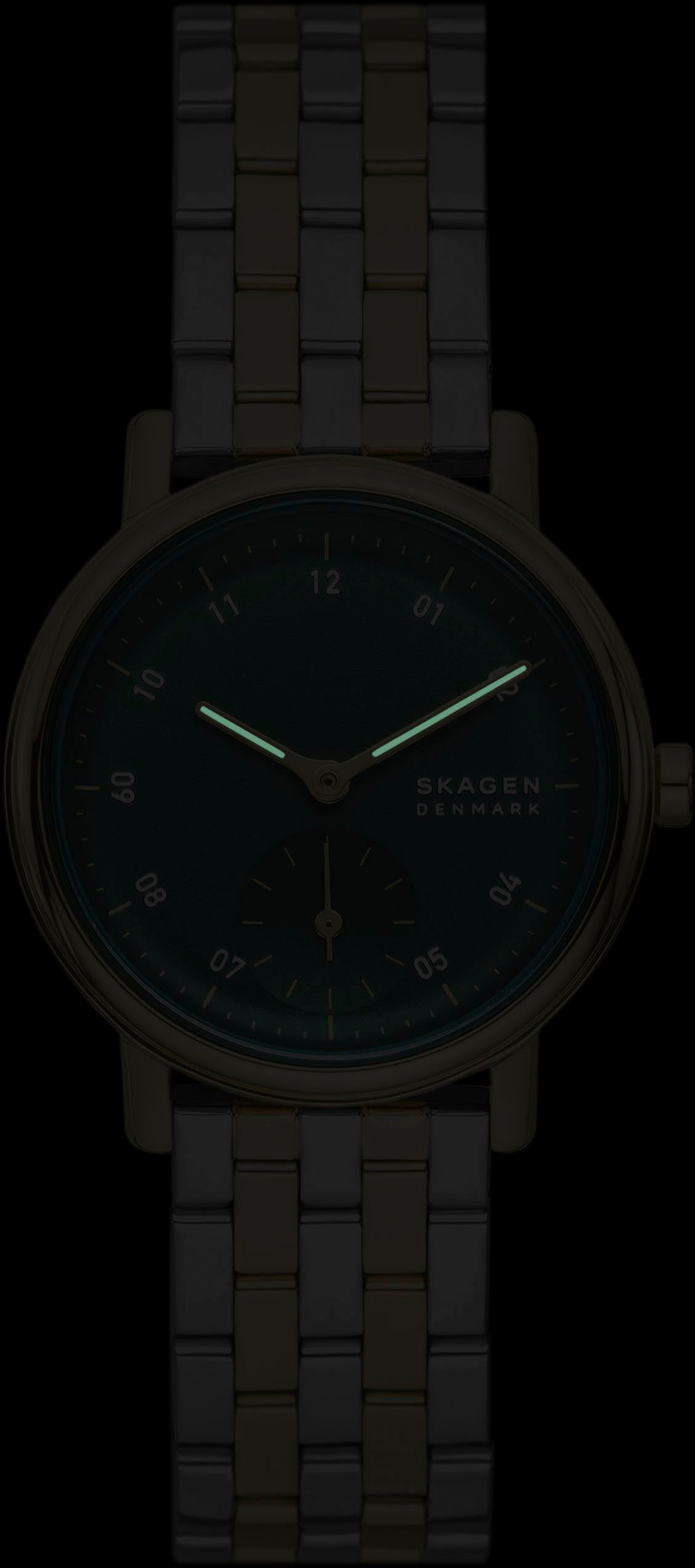 Skagen Quarzuhr »KUPPEL LILLE«, Armbanduhr, Damenuhr, dezentrale Sekunde, Edelstahlarmband