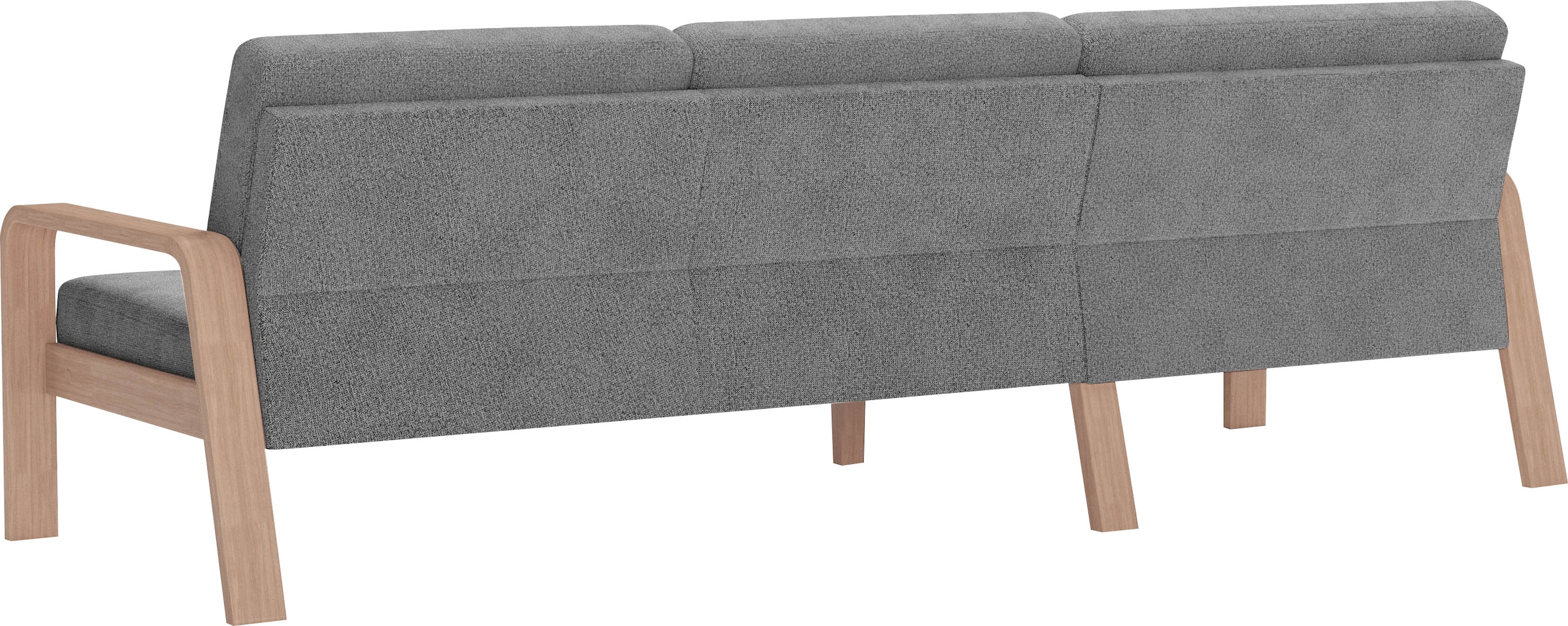 sit&more Ecksofa »Kolding L-Form«, Armlehnen aus Buchenholz in natur, verschiedene Bezüge und Farben