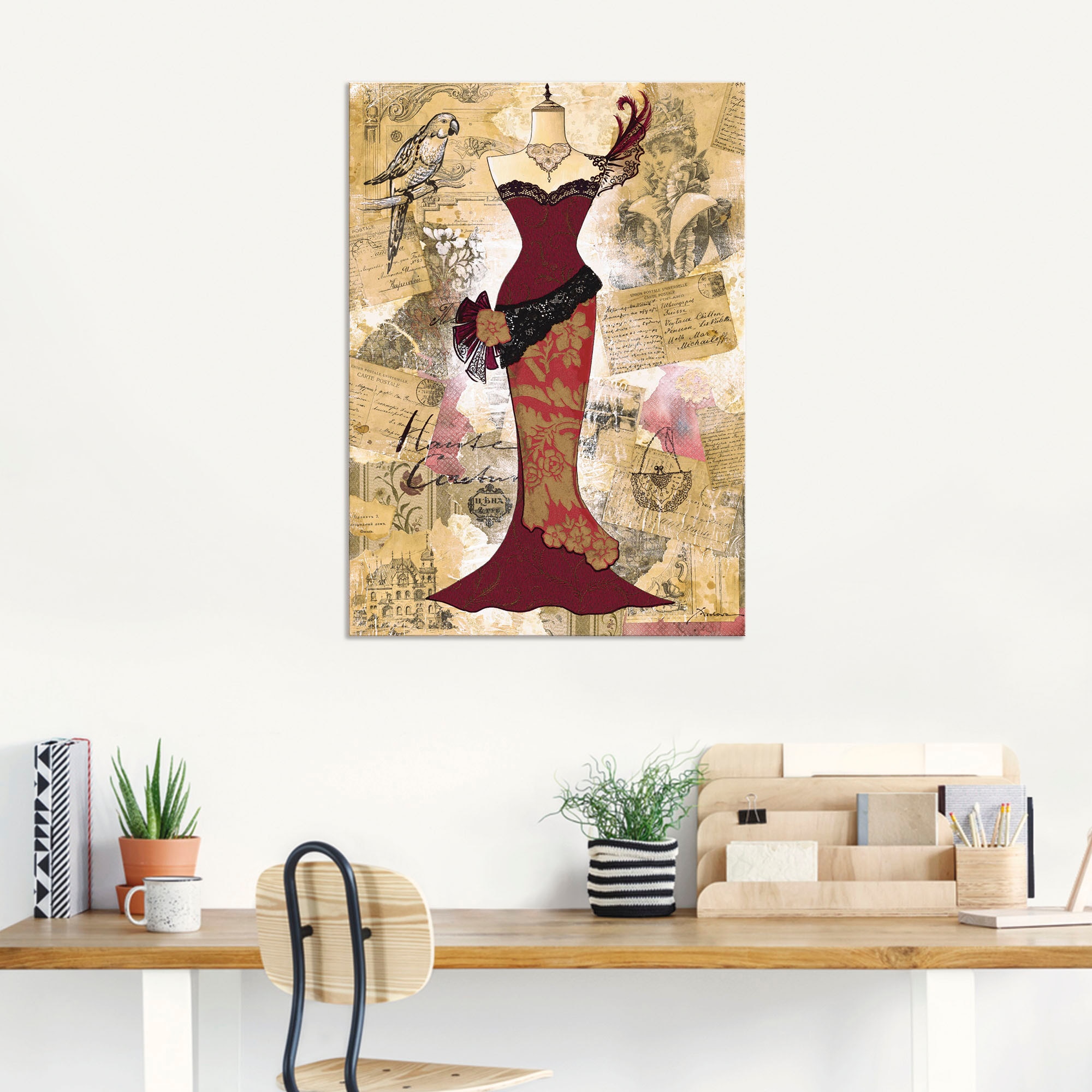 Artland Wandbild »Antikes Kleid - Collage«, Mode, (1 St.), als Alubild, Outdoorbild, Leinwandbild, Poster in verschied. Größen