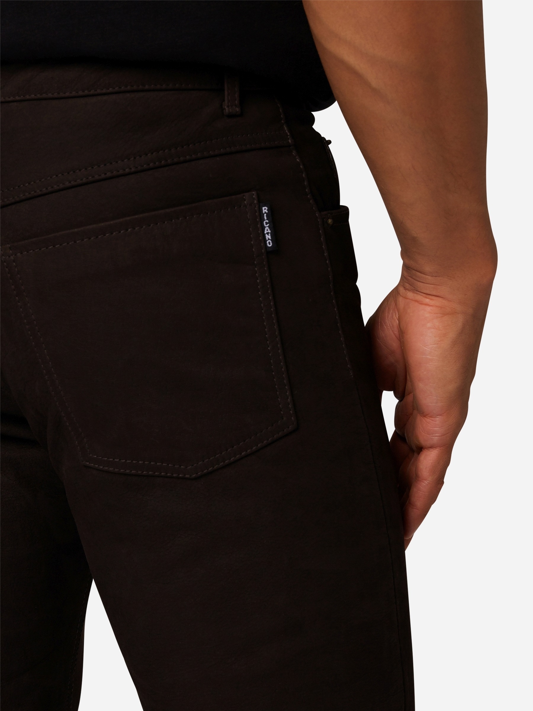 RICANO 5-Pocket-Hose »Lederhose RT-101, Nubuk«  Handgefertigt aus echtem Leder