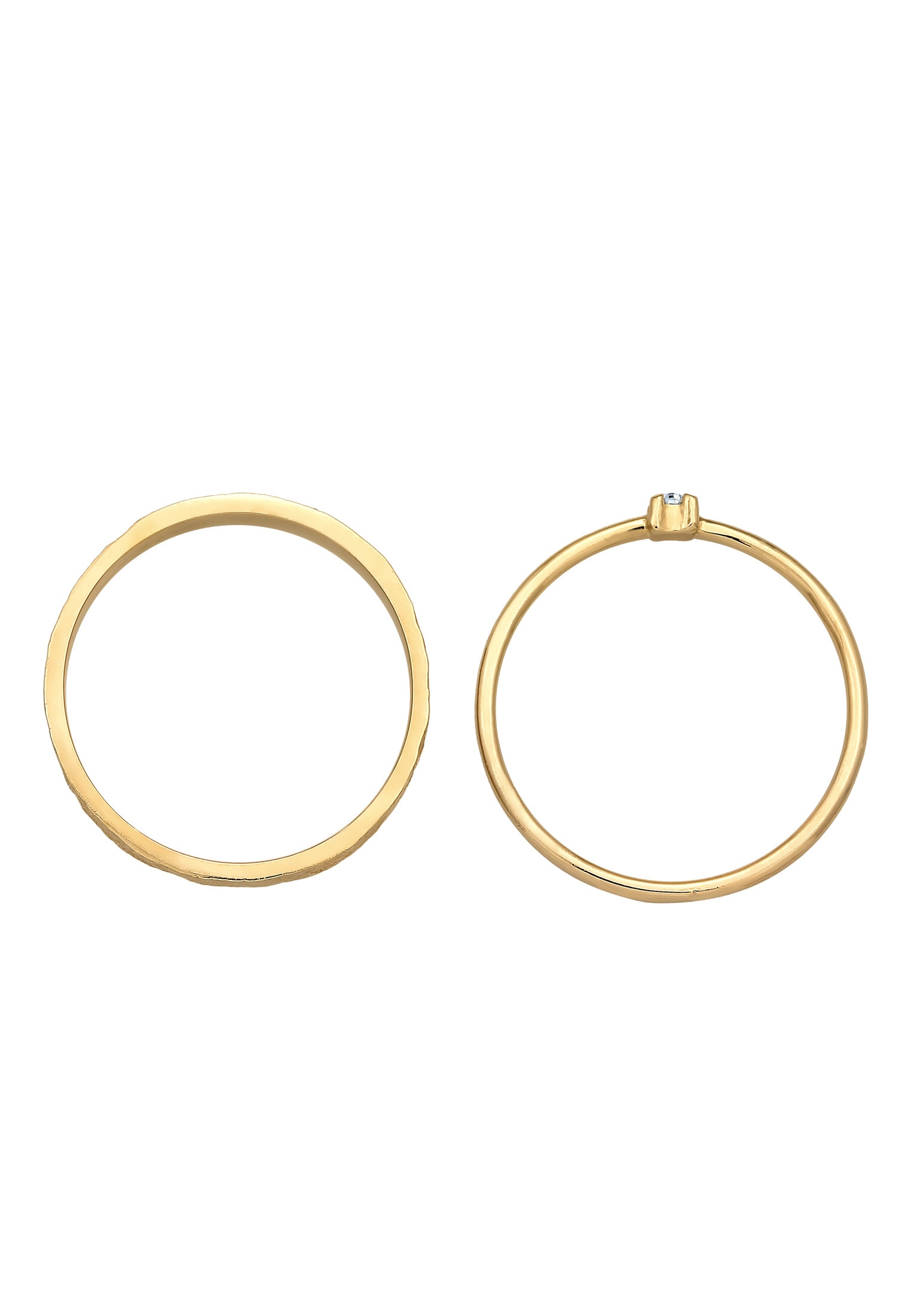 Elli Ring-Set »Ring Stapelring Kristall Solitär Bandring Set 925 Silber«